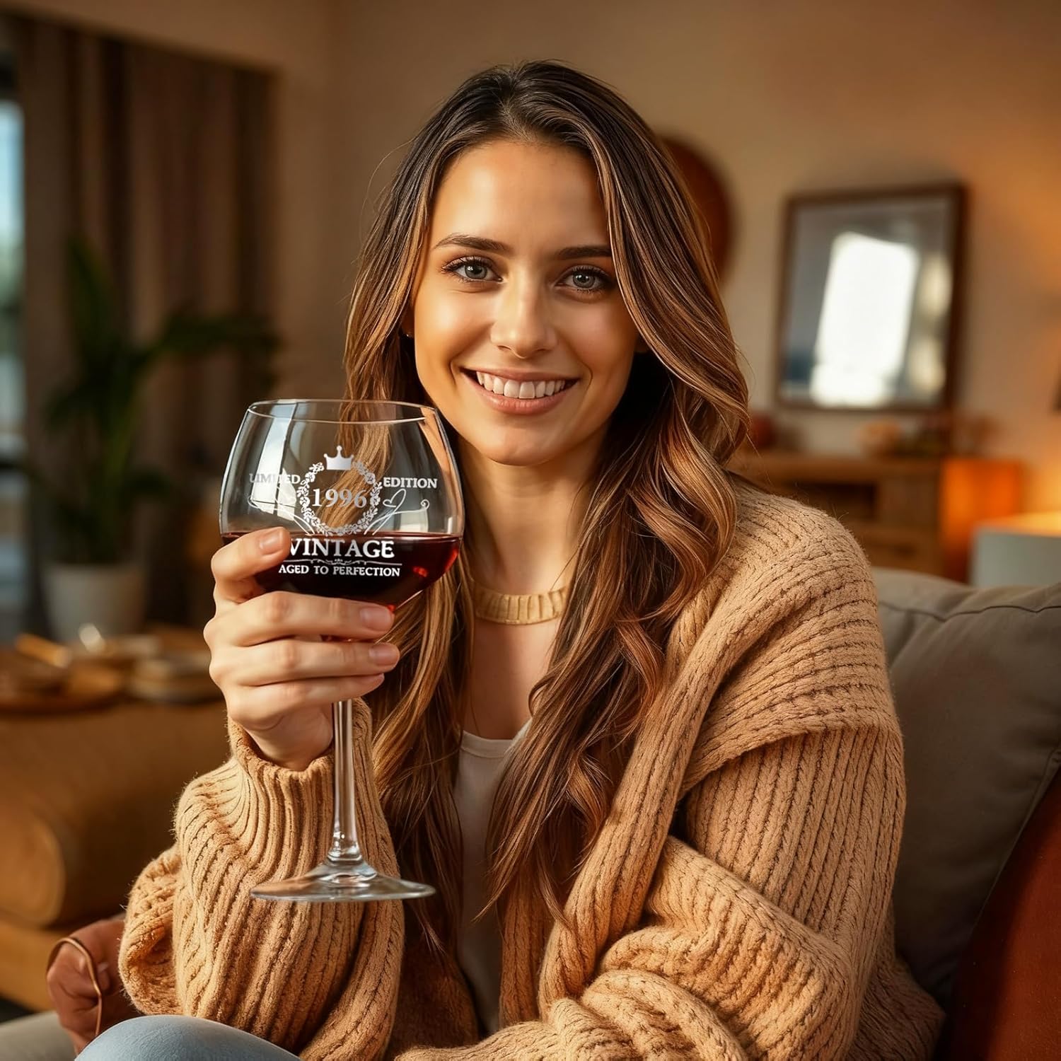 Gumry 30TH Birthday Gifts for Her, Vintage 1996 Engraved Wine Glass, 30 Year Old Birthday Decorations For Women, Funny 30 Bday Gifts Idea For Women, Friends, Daughter, Sister - Turning 30 Present - Image 2