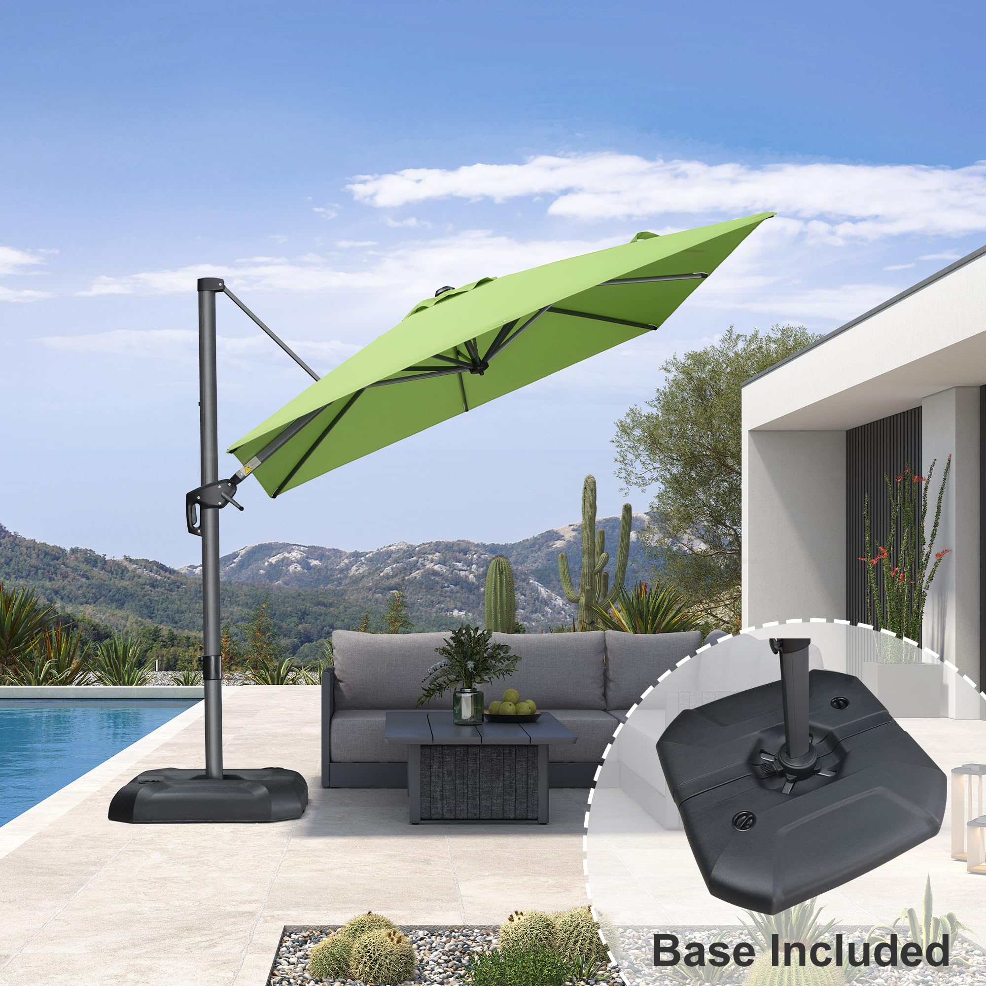 green patio umbrella base PURPLE LEAF Outdoor with 8' x 8' Sun Protection Apple In addition collection-test:New Group A Aventik DJ Fly Reel-Super Style:Tan Frame with Mirrored Lens