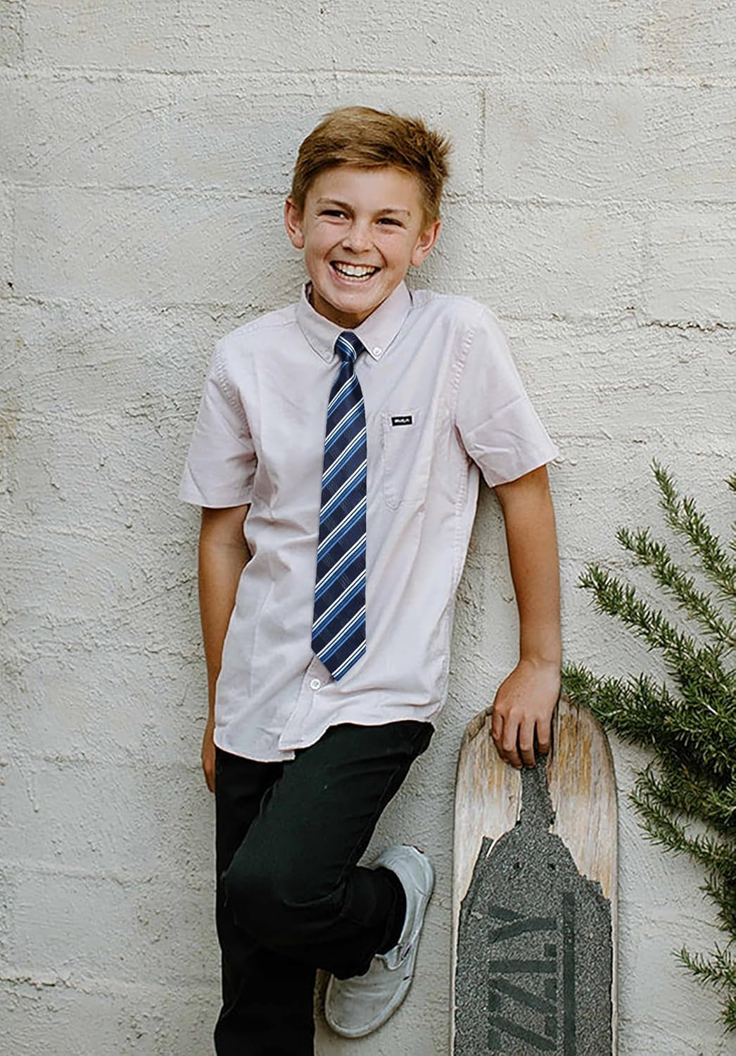 Enlision Ties for Boys Pretied Boys' Neckties Pocket Square Set Adjustable Kids Ties Graduation School Uniforms Necktie - Image 6