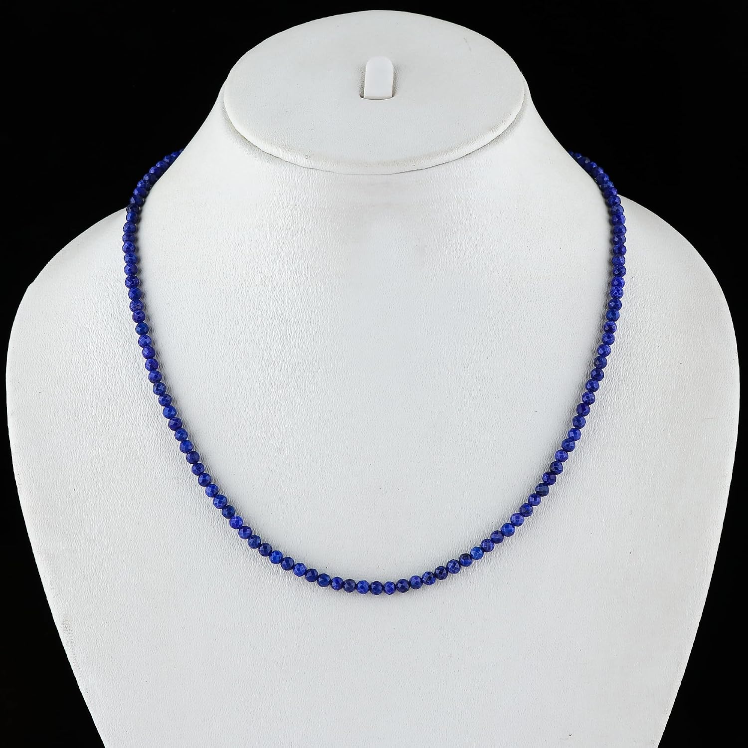 Natural Gemstone Micro Faceted Round 3-3.5 mm Beads Dainty Choker Necklace Handmade Jewelry for Women Healing Chakra Crystals Silver Plated Chain 18 inch Mother's Day Gift for Her
