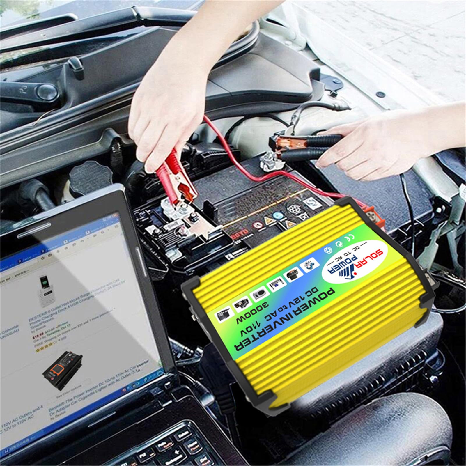 Kit Pannello Solare Con Inverter - Kit Solare Completo Per Camper | Regolatore Di Carica 30A | Invertitore Di Da 3000 W Di Long Lasting Creatives Con Protezione Di Tensione Per Il Di Al