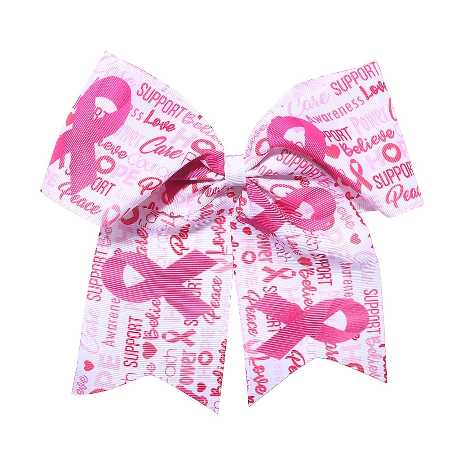 Breast Cancer Awareness Hair Bows Clips Pink Ribbon Hair Clip 7 inch Big Pink Ribbon Bowknot Alligator Clips Hairpins for Women Girls Breast Cancer Awareness Month Parade Party Hair Accessories 1PCS