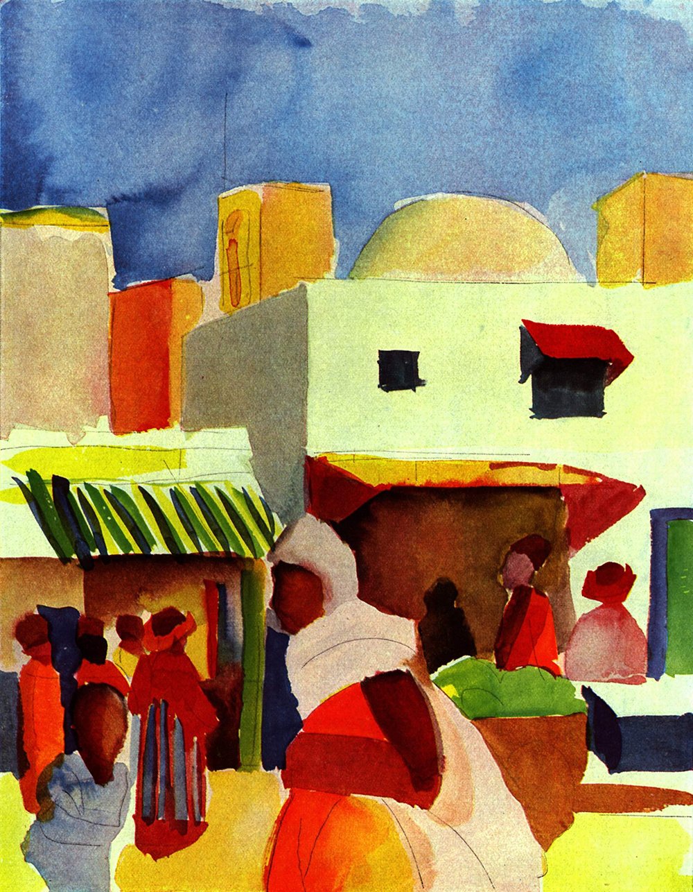 Impresión artística Market in Algiers de August Macke, lámina mate de alta calidad