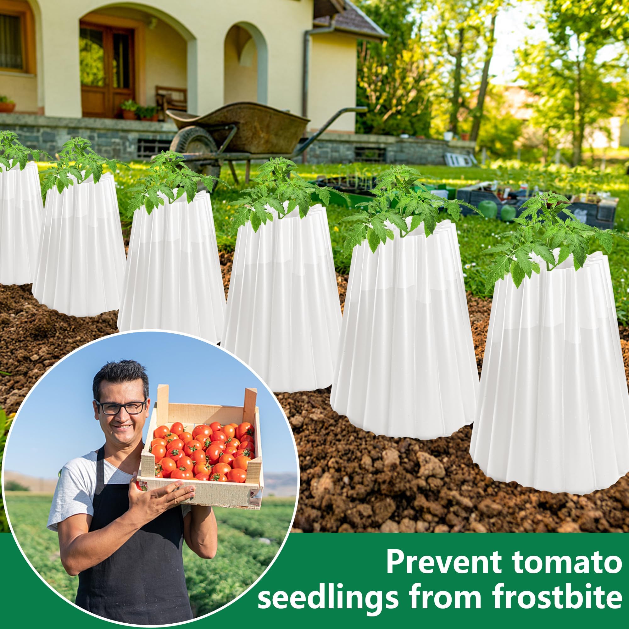 DECOHS 10 protectores aislantes para plantas, 18.3 x 18 pulgadas, aisladores de plantas para la temporada temprana de la temporada, protege las plantas para la protección del invierno contra las