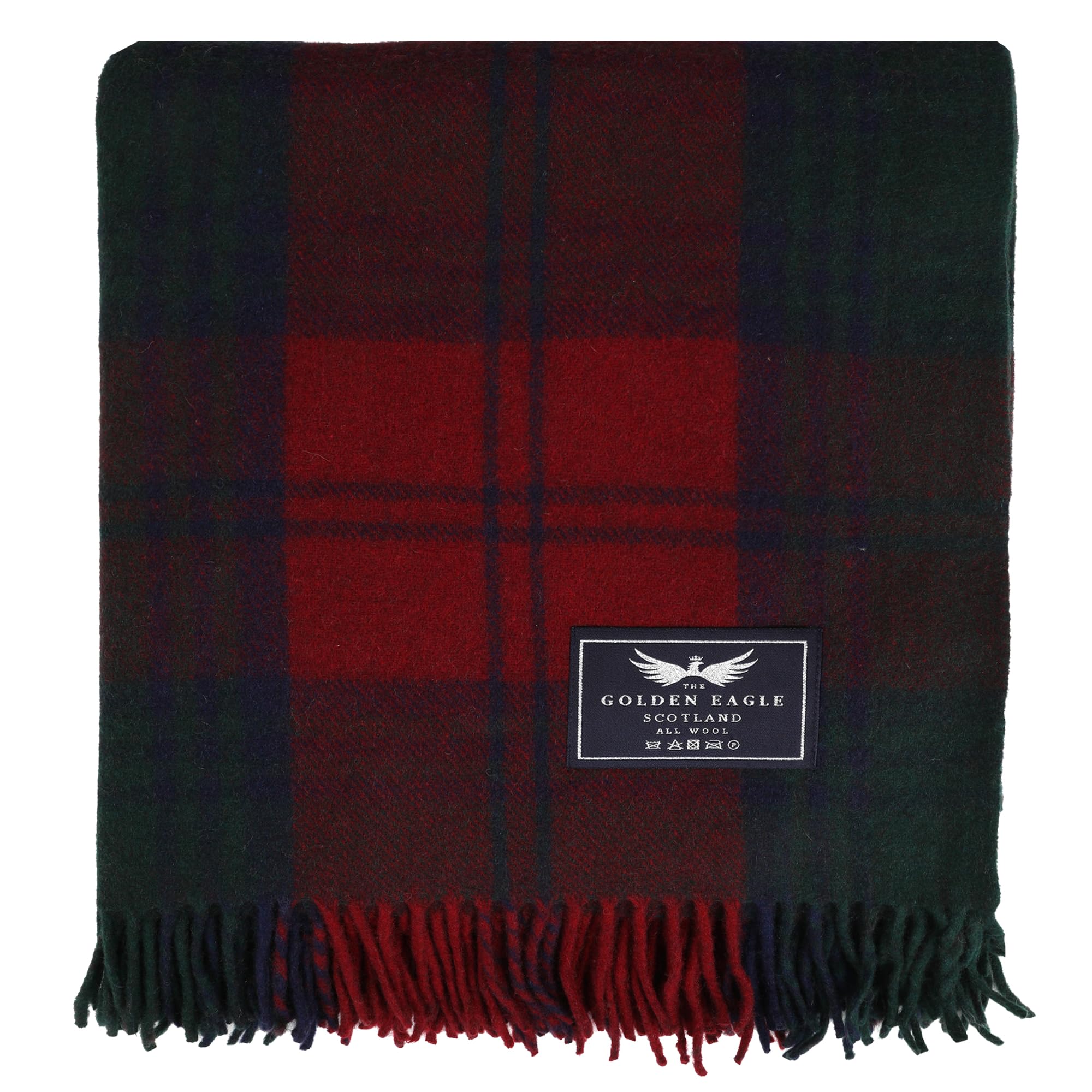 The Golden Eagle Lindsay Scottish Tweed Wool Large Blanket Tartan Rug With Check Pattern For Warm Winter (Lindsay)