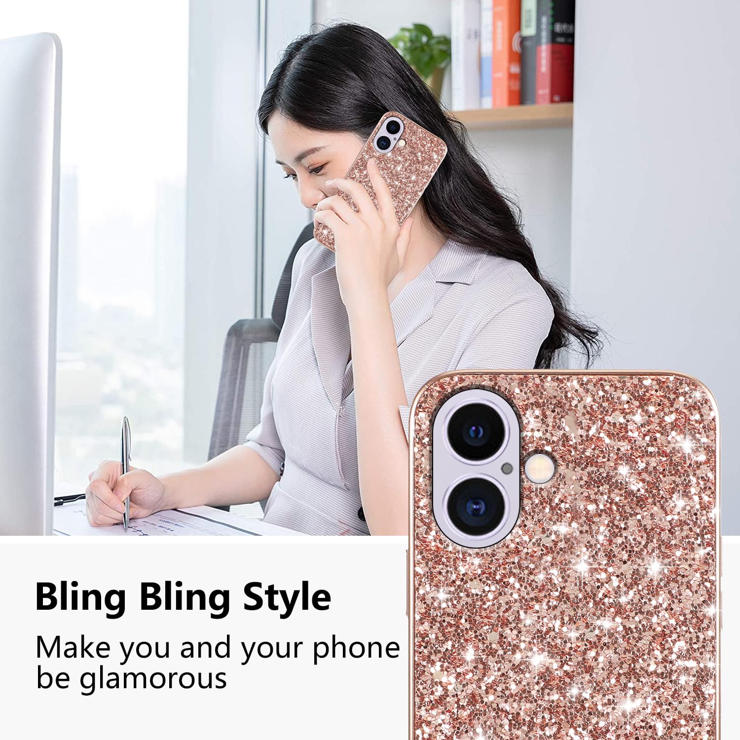Cover iPhone 16 Plus Rosa Antishock TPU - Supporto Anello e Protezione Lenti