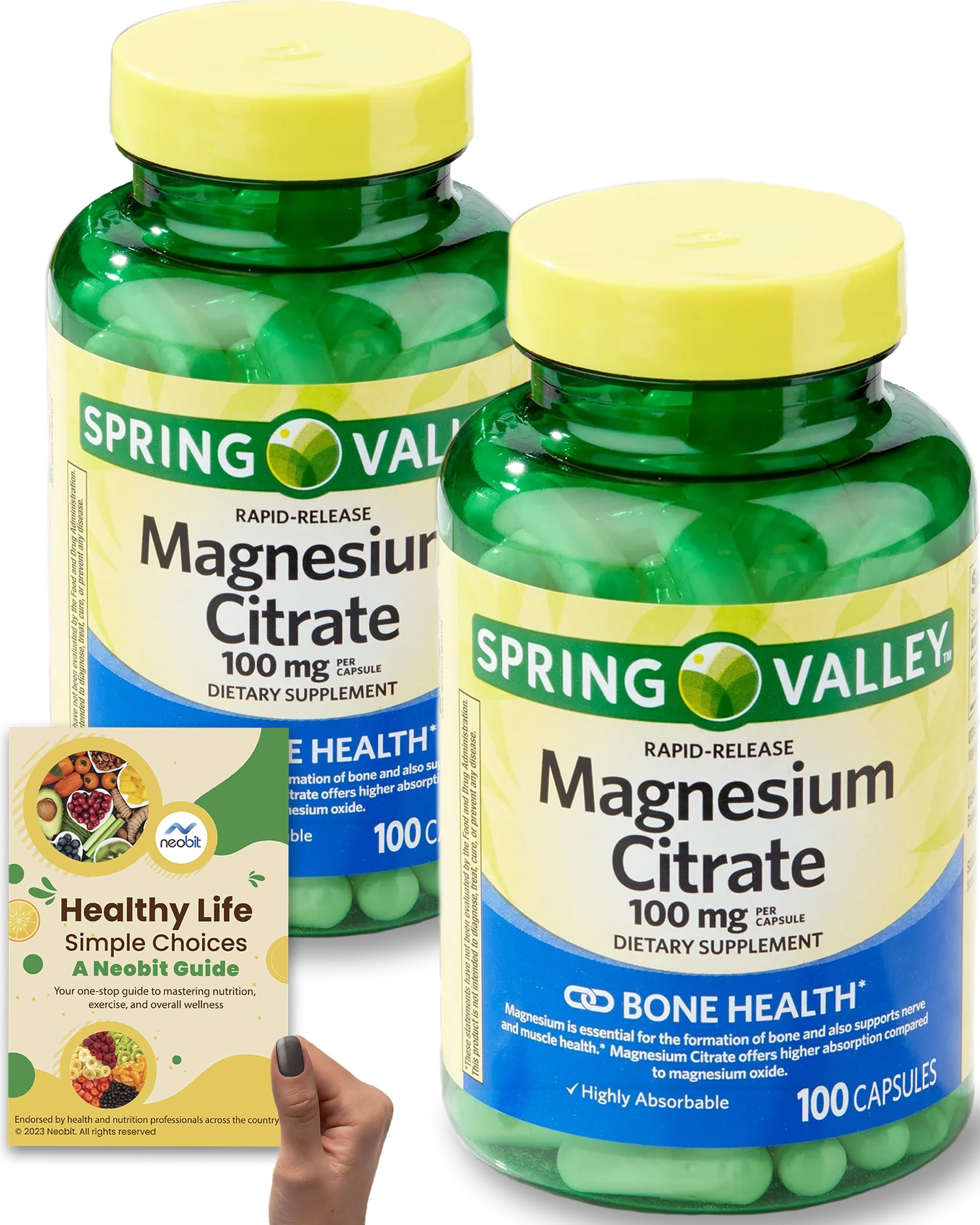 Spring Valley Magnesium Citrate Capsules 100mg, 100 Count