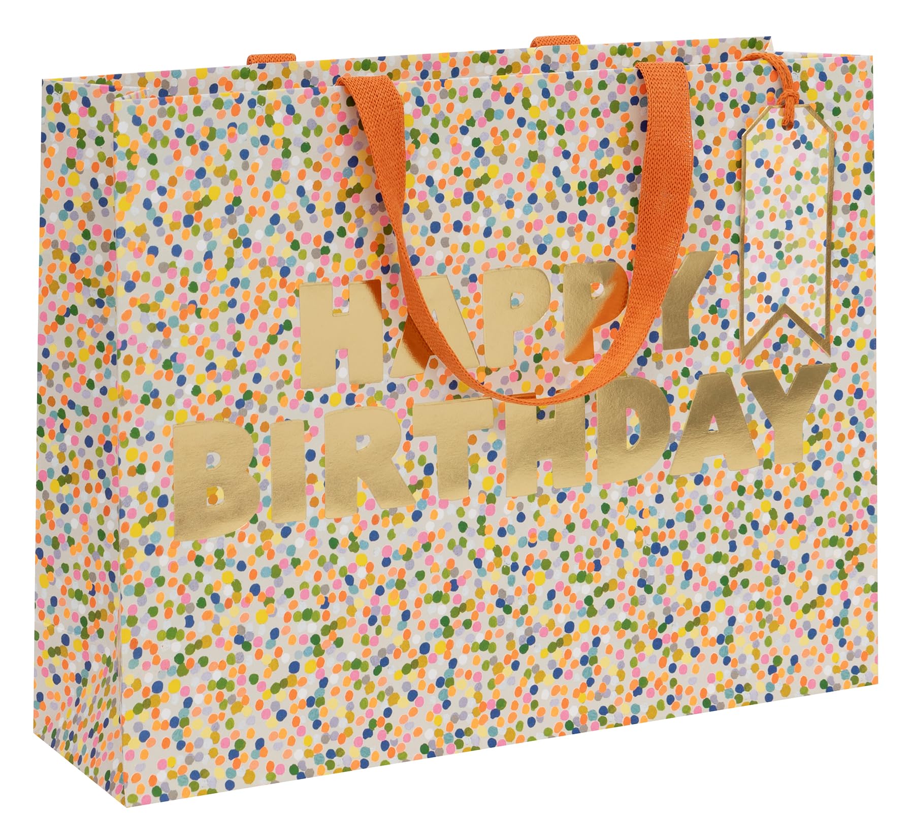Glick Large Landscape Gift Bag - Dotty Birthday Design - 355 x 275 x 100mm