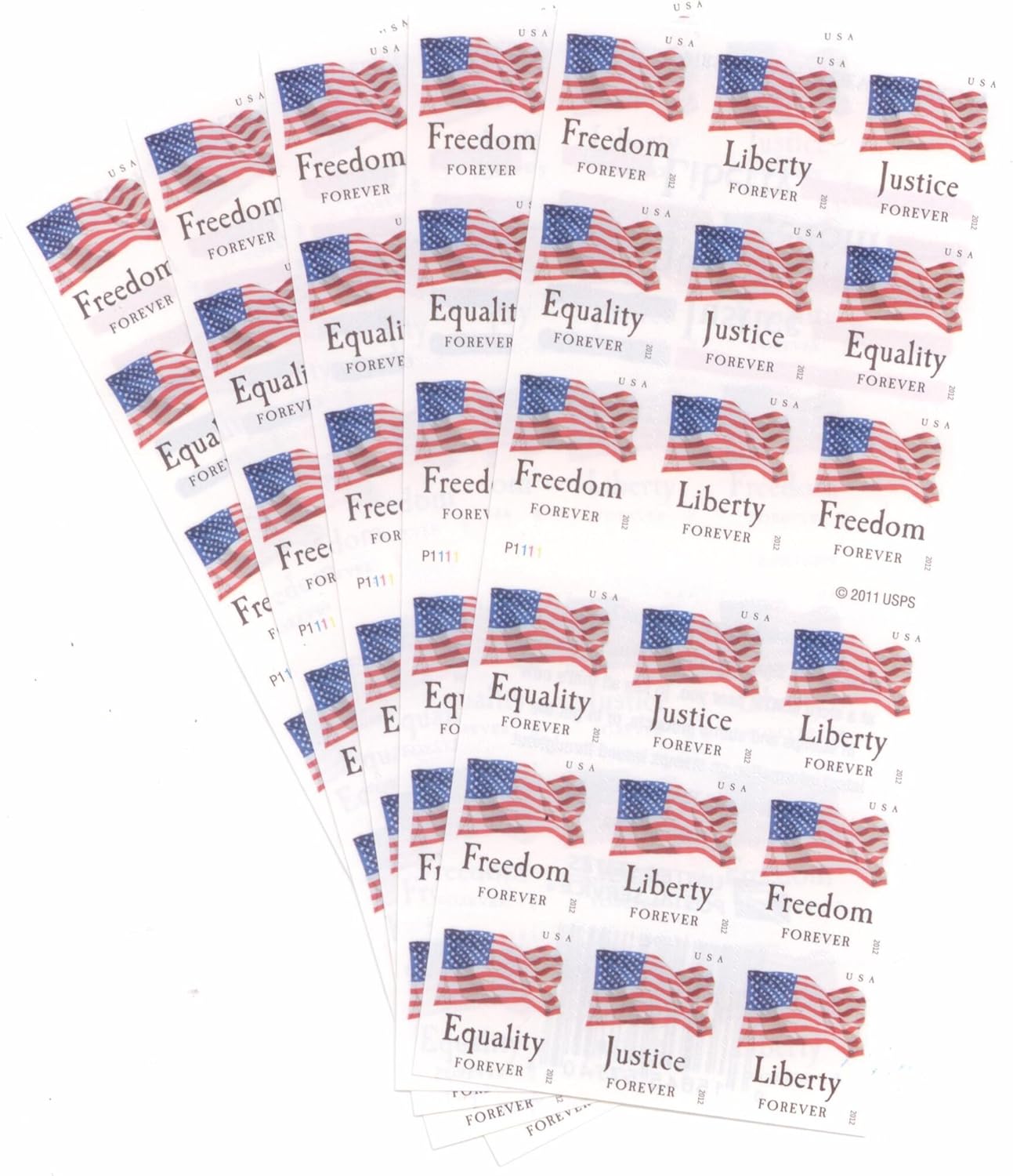 USPS Forever Stamps Four Flags 90 Stamps (5 booklets)