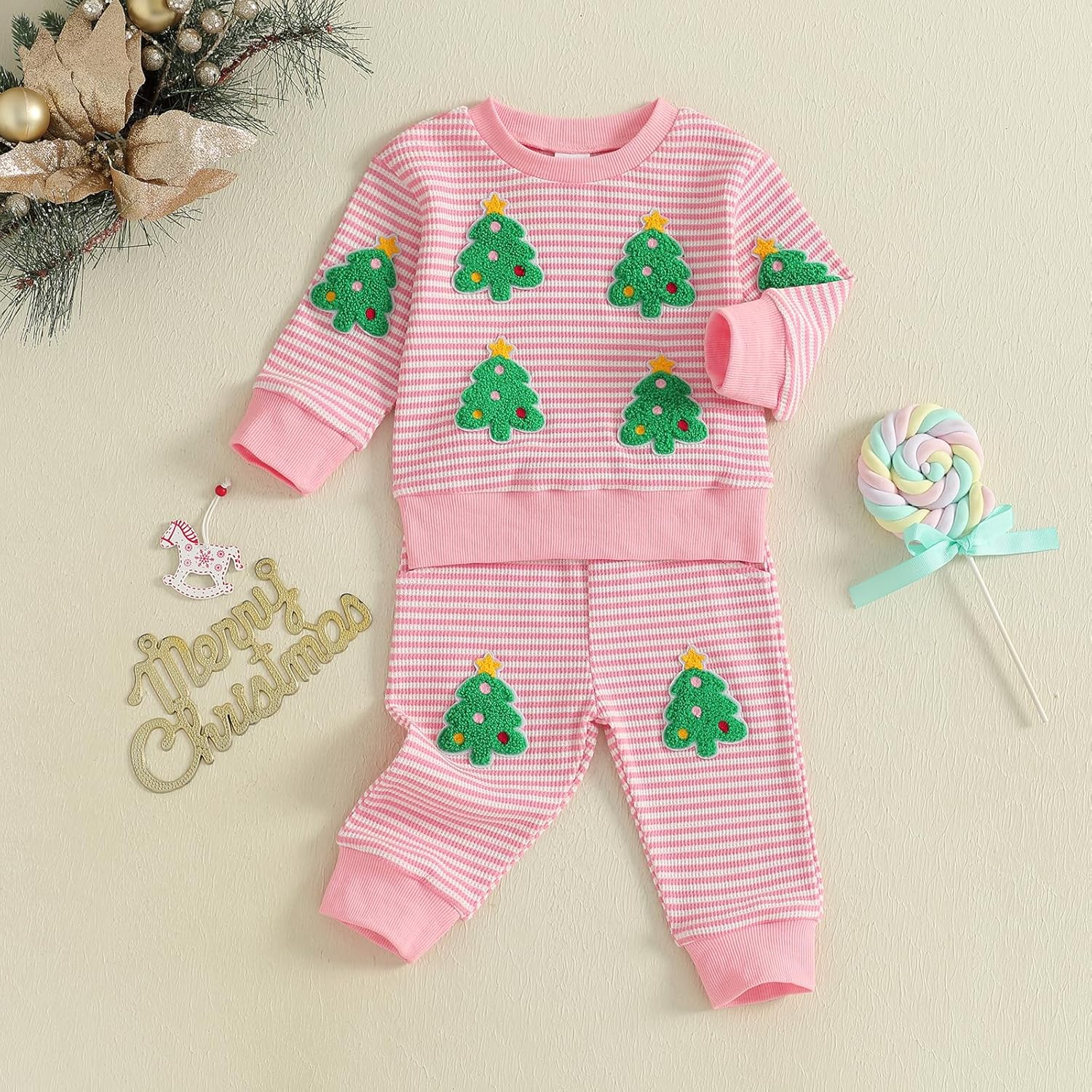 Christmas Toddler Baby Girl Outfits Infant Xmas Clothes Long Sleeve Sweatshirt Pants Fall Winter Cute Sets - Image 4