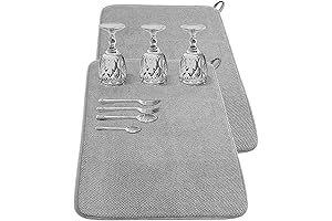 2Pack Large Dish Drainer Mat for Kitchen Counter