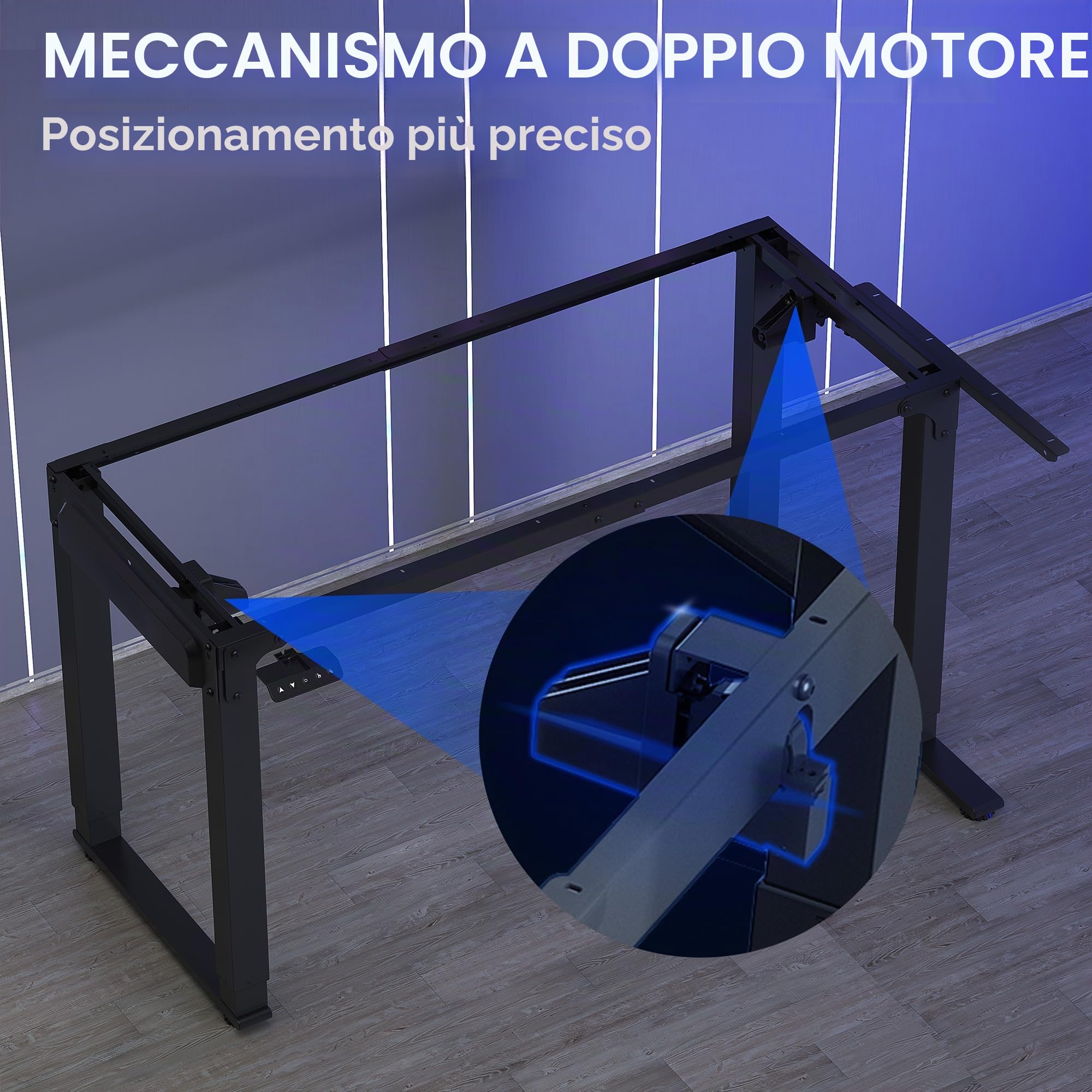 FLEXISPOT 180 * 110cm Scrivania Regolabile in Altezza a Forma di L Con Doppio Motore - Standing Desk Elettrica Con Telaio in Acciaio - 4 Gambe