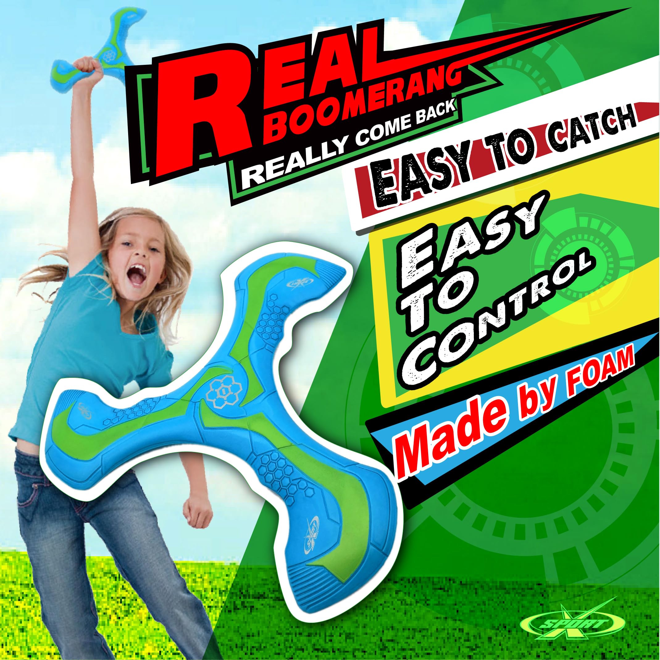 AMAZING TOYZ Soft Foam Boomerang 23cm Beginner Friendly - Image 2