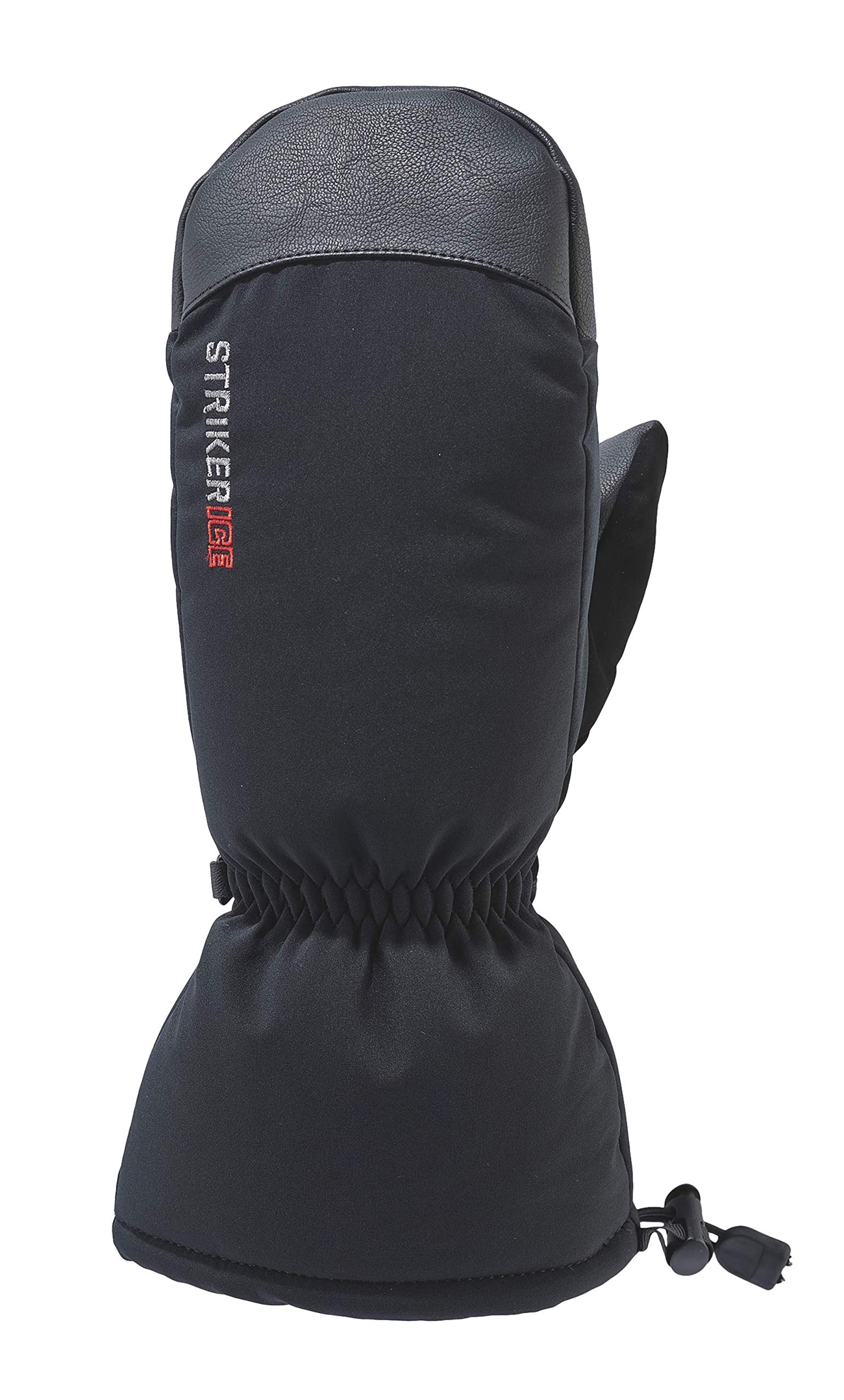 StrikerUnisex Tundra Mitts (2018) - Durable Waterproof Breathable Insulated Ice Fishing Mittens with Adjustable Gauntlet Closure, Black, Small