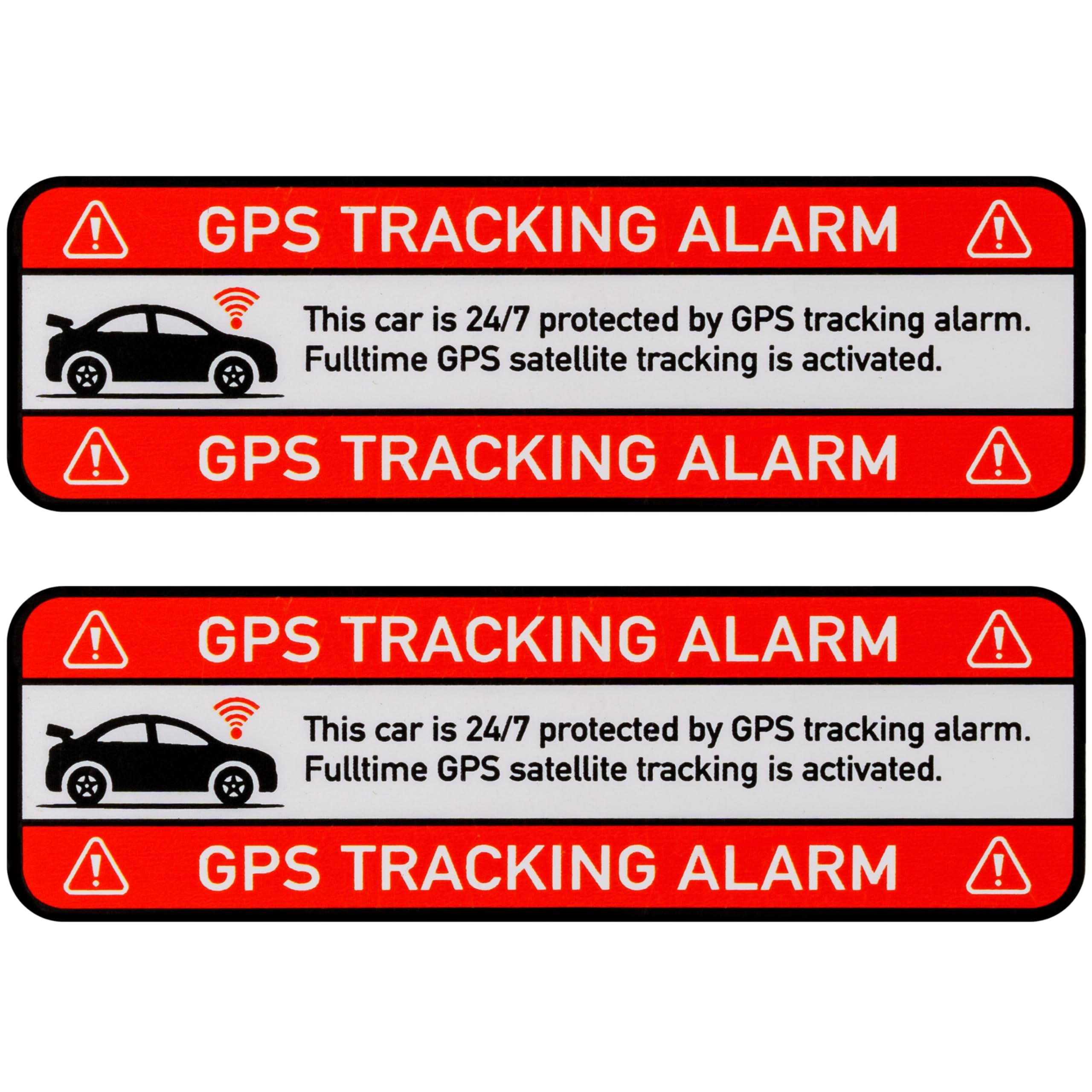 2 Autocollants Avertissement GPS 6x4cm - Alarme Système Suivi Véhicule | Résistants UV Pour Camping-car Caravane