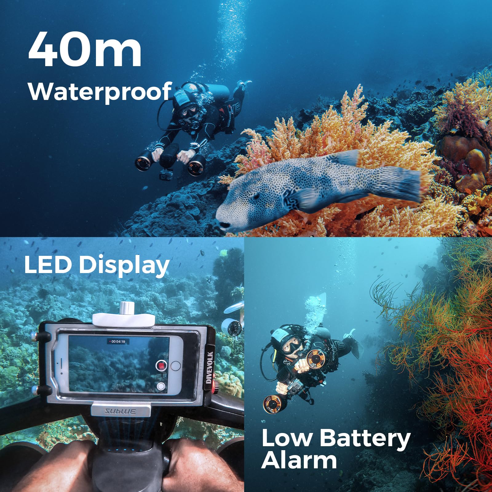 Sublue Mix MixPro Underwater Scooter, Dual-Motor Water Scooter for Adults, 131ft Waterproof, 30 Min Battery, Action Camera Mount, for Pool, Diving, Snorkeling