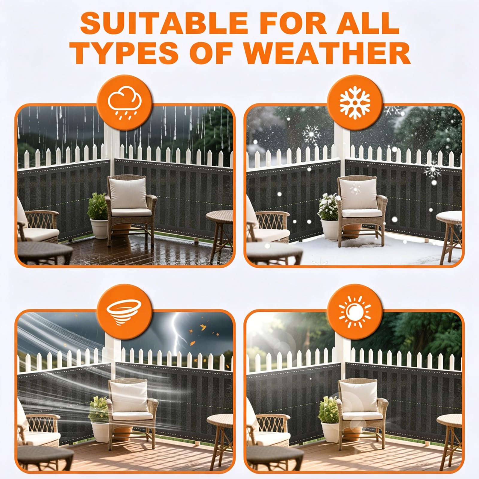 Brise Vue Balcon 150x1000cm avec Attaches de câble, Cache Occultant Exterieur avec 150 g/m² HDPE, Protection UV, Opaque Résistant au Vent pour Jardin Terrasse, Anthracite
