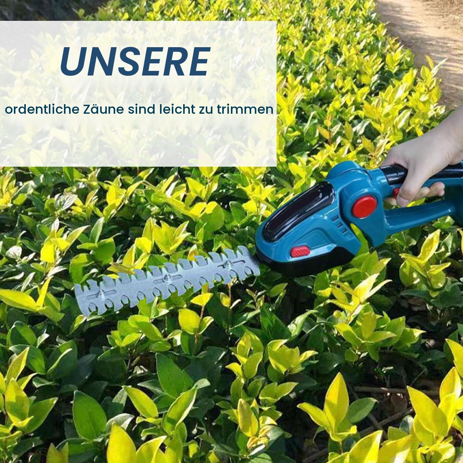 Akku Grasschere Strauchschere Set für Makita mit Lange,Kurze Klingen | 2 in 1 Grasschere, Heckenschere 2500U/min Handliche Strauchtrimmer Rasenschere Kabelloser Grasmesser für Büsche,Gras