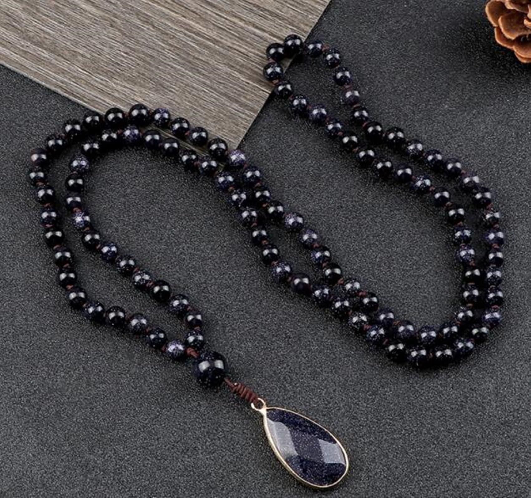 XYNSNDB Braccialetti per la Famiglia Braccialetti di Pietre della Spirituale Multistrato con Pendente a Goccia Perline tonde Bianche Intrecciate Elastiche 6mm 1 PZ per Matrimonio