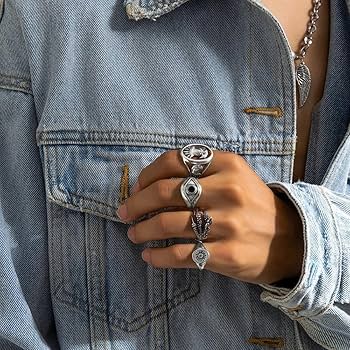 シルバー バングルとリング セット シルバー]メタルラインワイドバングル