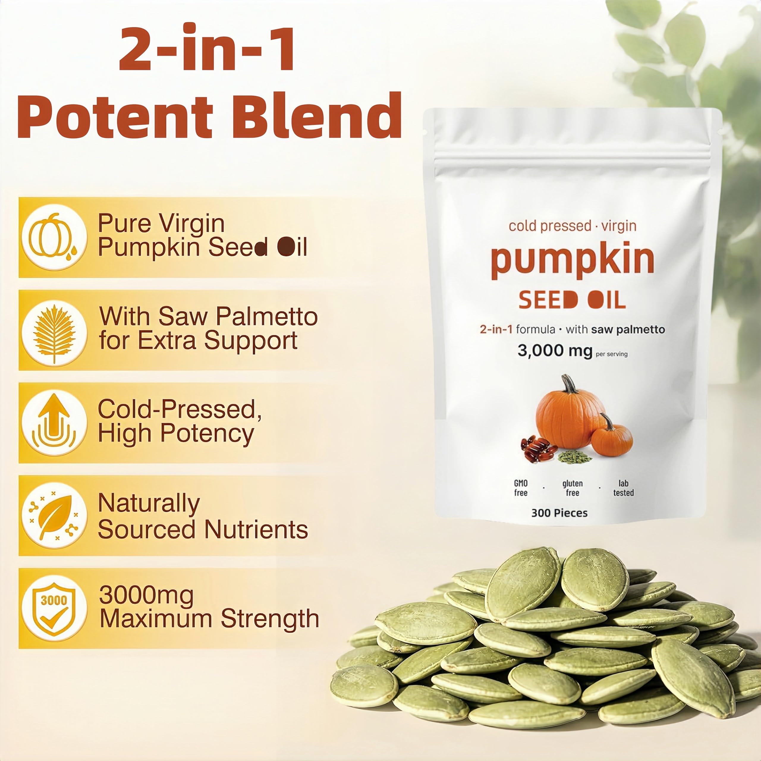 Extracto de semilla de calabaza Natural Body Daily Wellness Balance Support