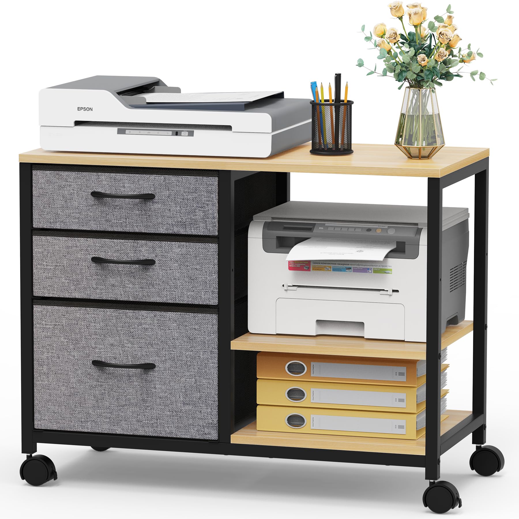 デスクワゴン 布製 ぬくもりのあるデザイン キャビネット デスクワゴン  