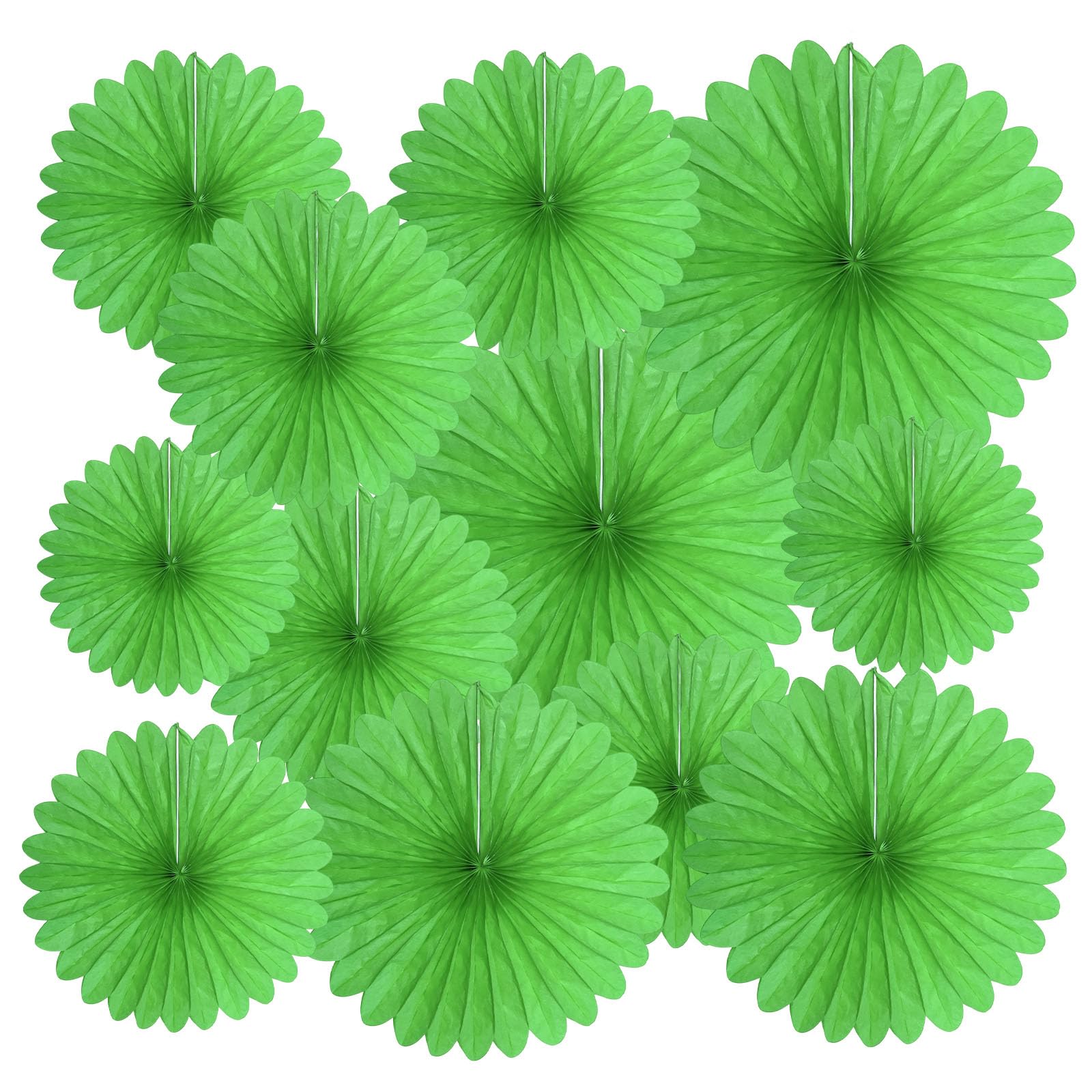 20 Pcs Grass Green Hanging Paper Fan, Hanging Honeycomb Round Paper Fans for Weddings, Birthdays, St. Patrick's Day, Baby Showers, Classroom, Events Ceiling Party Supplies Decorations