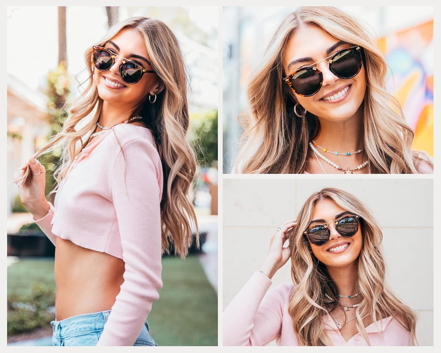 WearMe Pro Bundle of 2 - Polarized Round Vintage Fashion Sunglasses