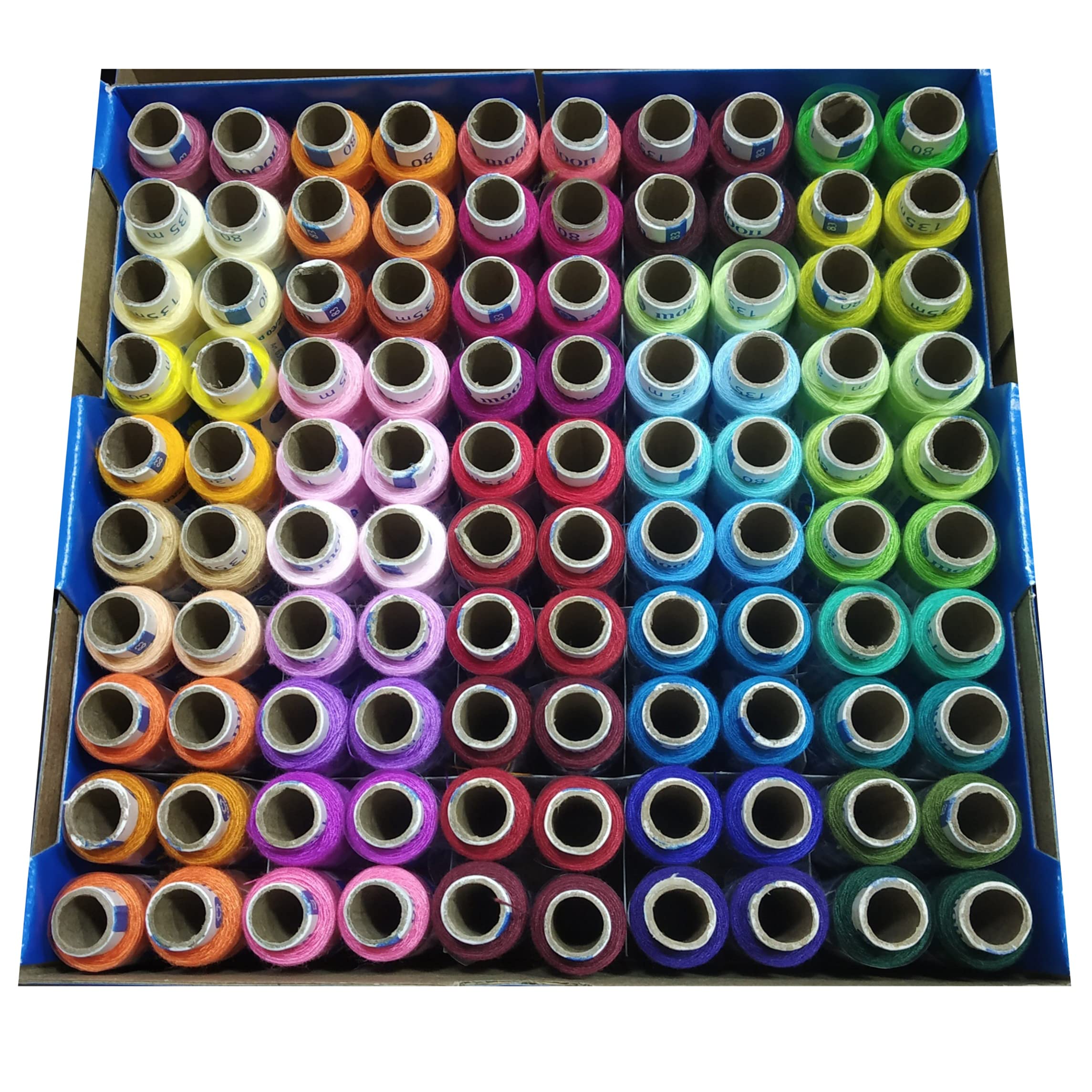 Coats Moon Polyester Sewing Thread Multicolour 135m Each Box of 100 spools (2001L) Ladies Colour