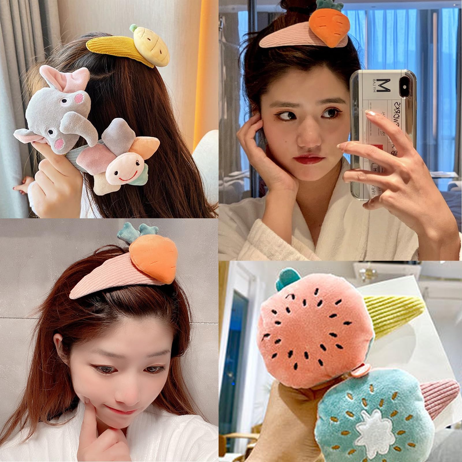 Amazon | YiyiLai 超大きい モコモコ ヘアピン 可愛い スリーピン