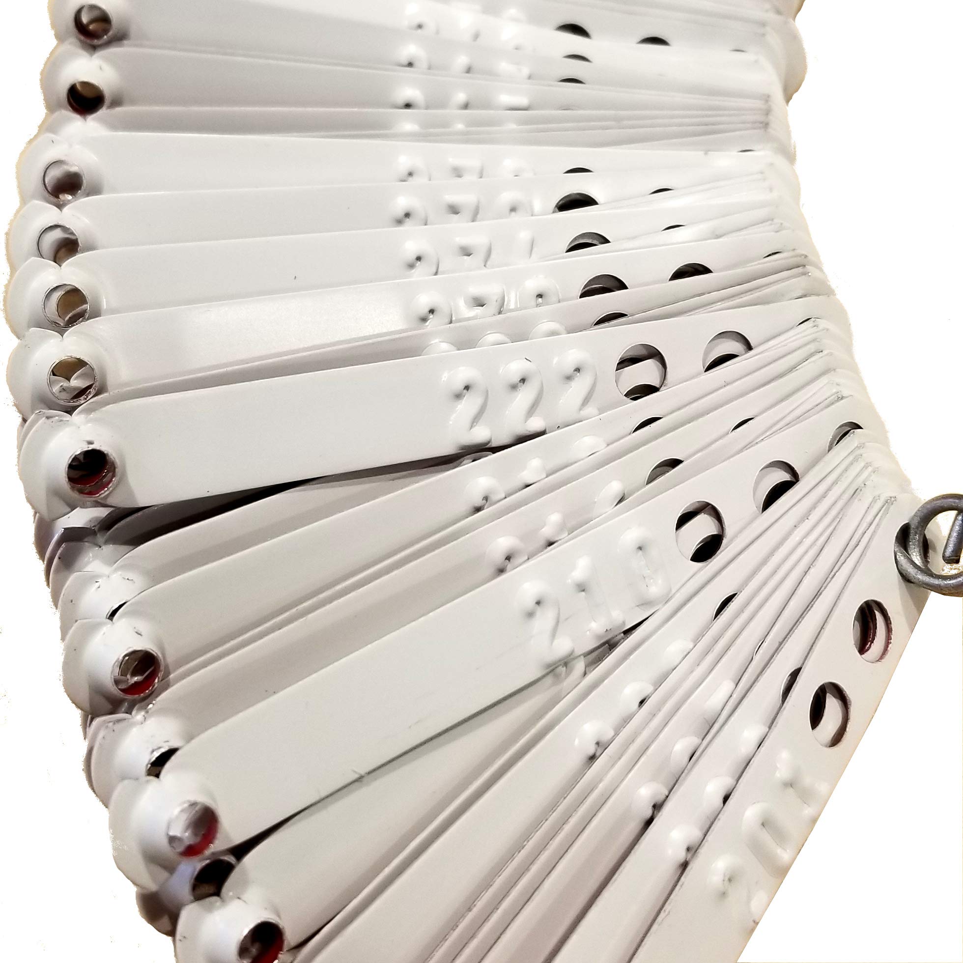 Pinnon Hatch Farms Leg Bands Custom Stamped Aluminum Chicken Poultry Duck Peacock Leg Rings Identification Tags (400, White)