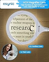 Vista 2 de eSynic Lupa iluminada con soporte, recargable USB-C, aumento de 5X y 10X, lente grande de 4.3 pulgadas, lámpara de lupa de escritorio con abrazadera