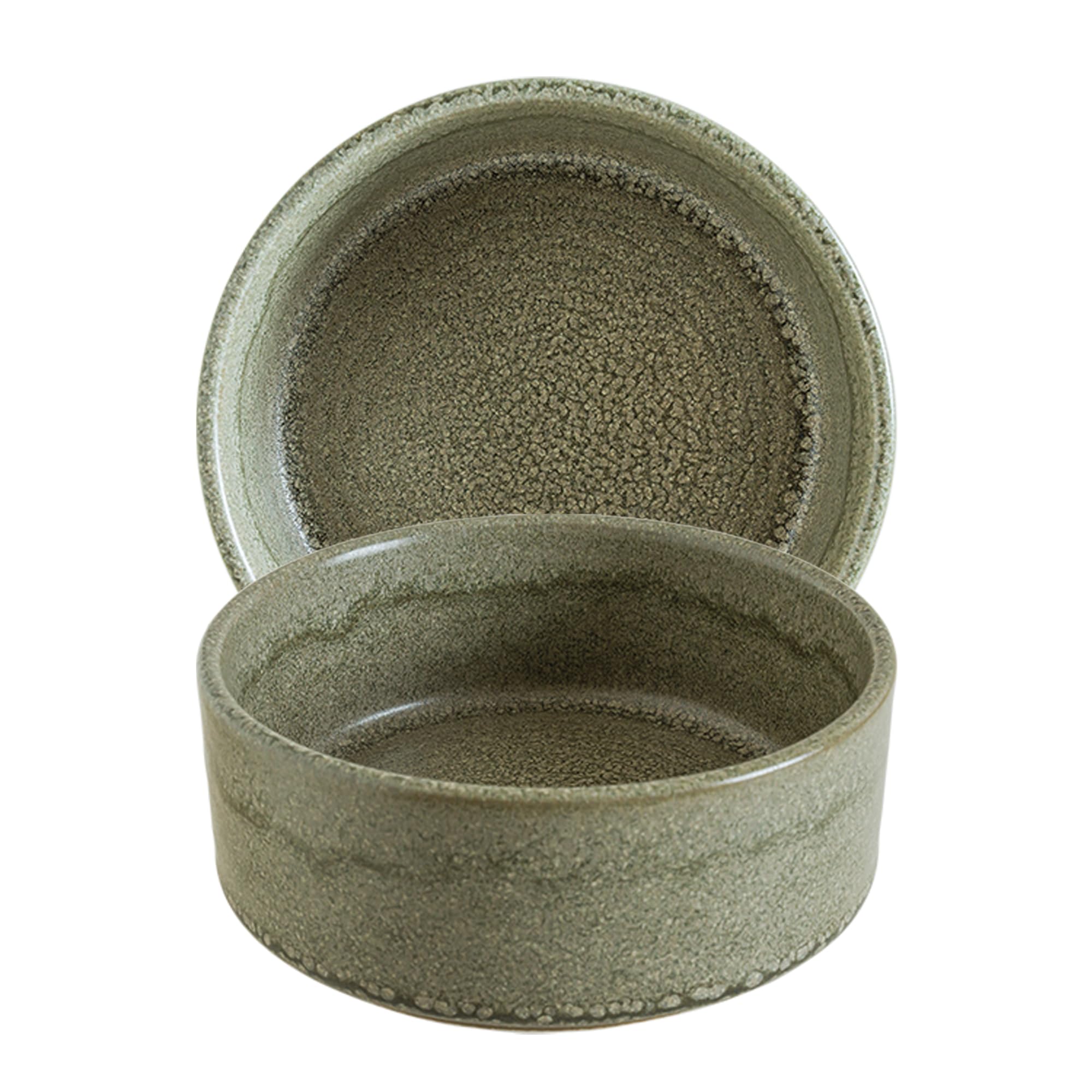 Bonna Adelfa Ripple Stapelschalen 8 cm – 6er Set, 1020 ml | Porzellan grün | modernes Geschirr für Alltag & Gastronomie | spülmaschinen- & mikrowellengeeignet | ADFRPL8JO