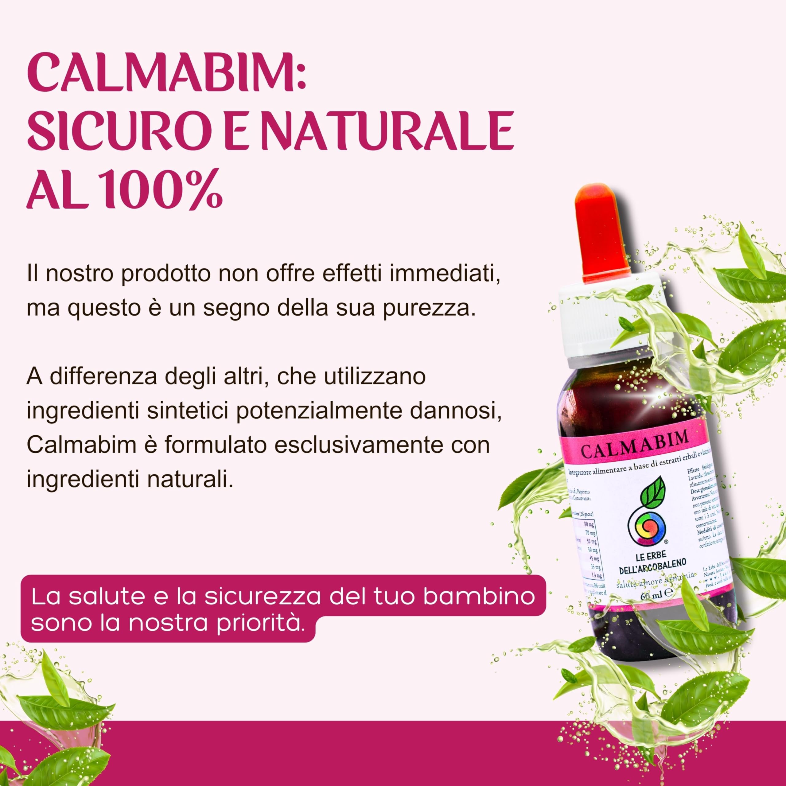 CalmaBim Gocce Per Dormire Bambini | Rilassamento Naturale Senza Melatonina Bambini | Favorisce un Sonno Tranquillo e Sereno | Passiflora, Camomilla, Vitamina B6 | Gusto Fruttato | Made in Italy 60 ml