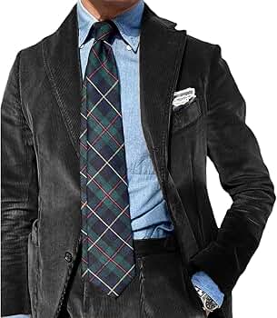 スーツ Vintage corduroy set up suit Black AO27 Amazon.com: Mens Corduroy Suit 2 Piece Black Retro Blazer