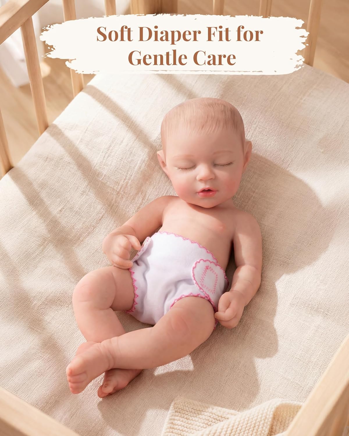 BABESIDE 6 Pcs Baby Doll Diapers for 12-15 Inch Dolls, Reusable & Washable Doll Underwear Fits Baby Dolls, Pretend Play Accessories for Girls