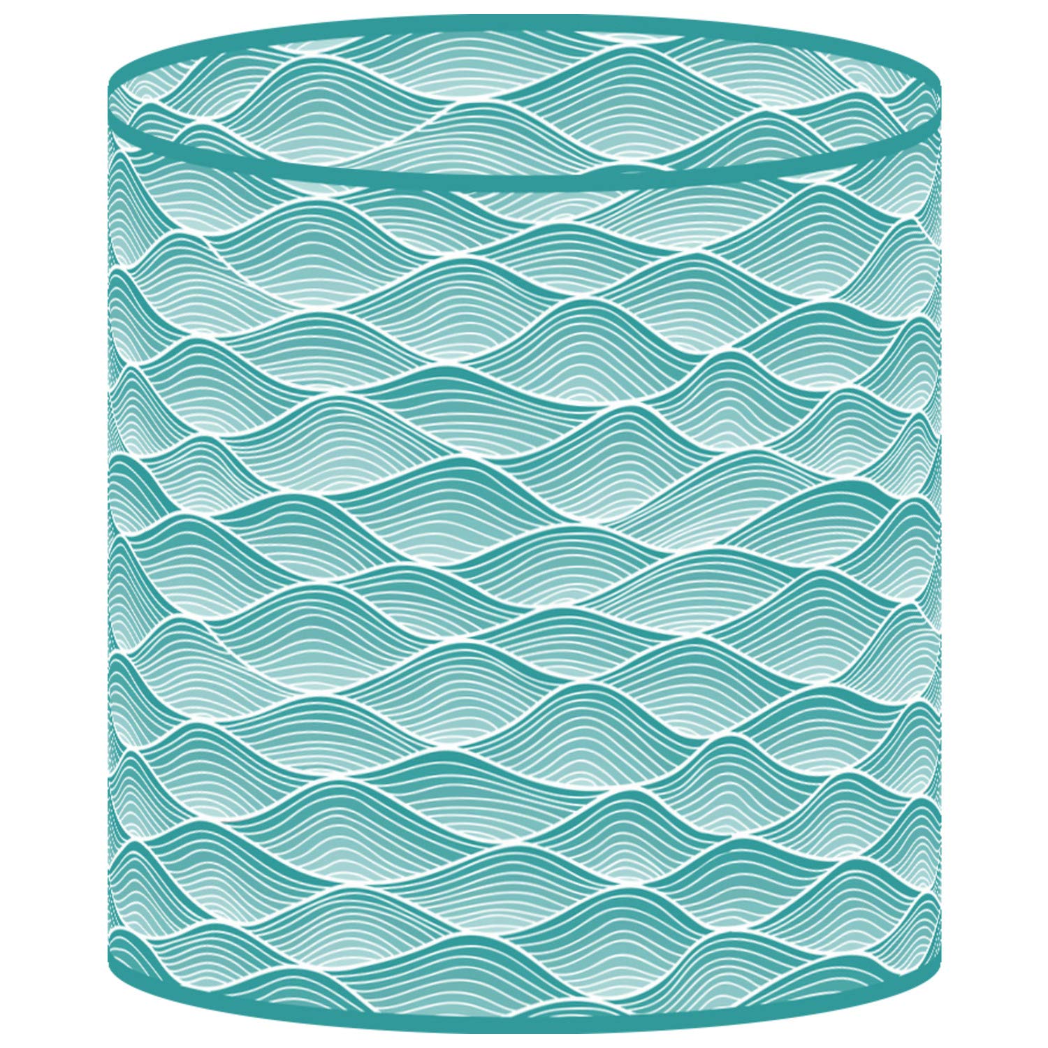 LampPix 10.00 Inch Table Lamp Shade - Waves Aqua Canvas Desk Lampshade (Spider Fitting)