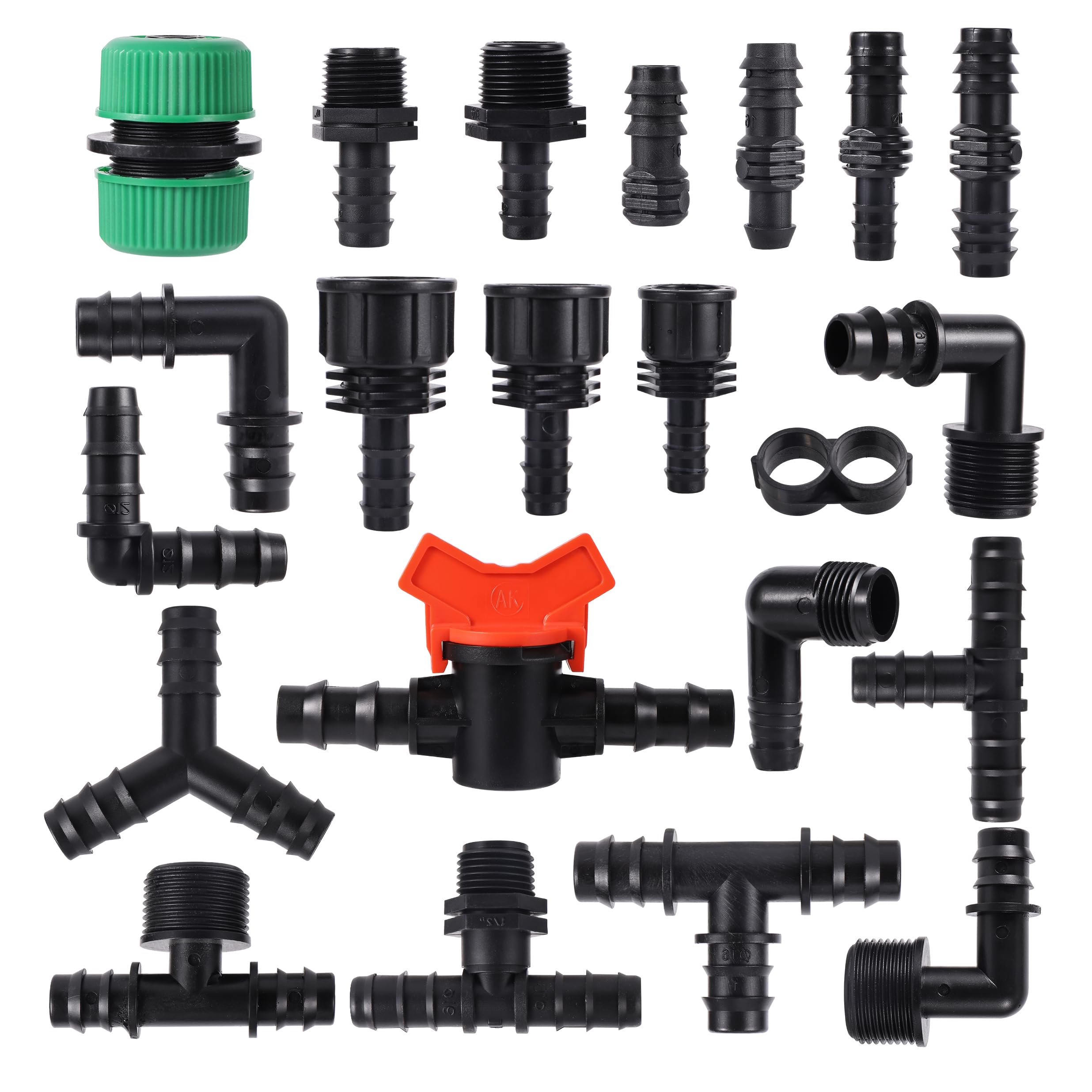ICXLPMC Dn16 Drip Tee Connector Straight Through Elbow Garden Water Irrigation Pipe Fittings Coupler 5pcs(Connector 18) ICXLPMC