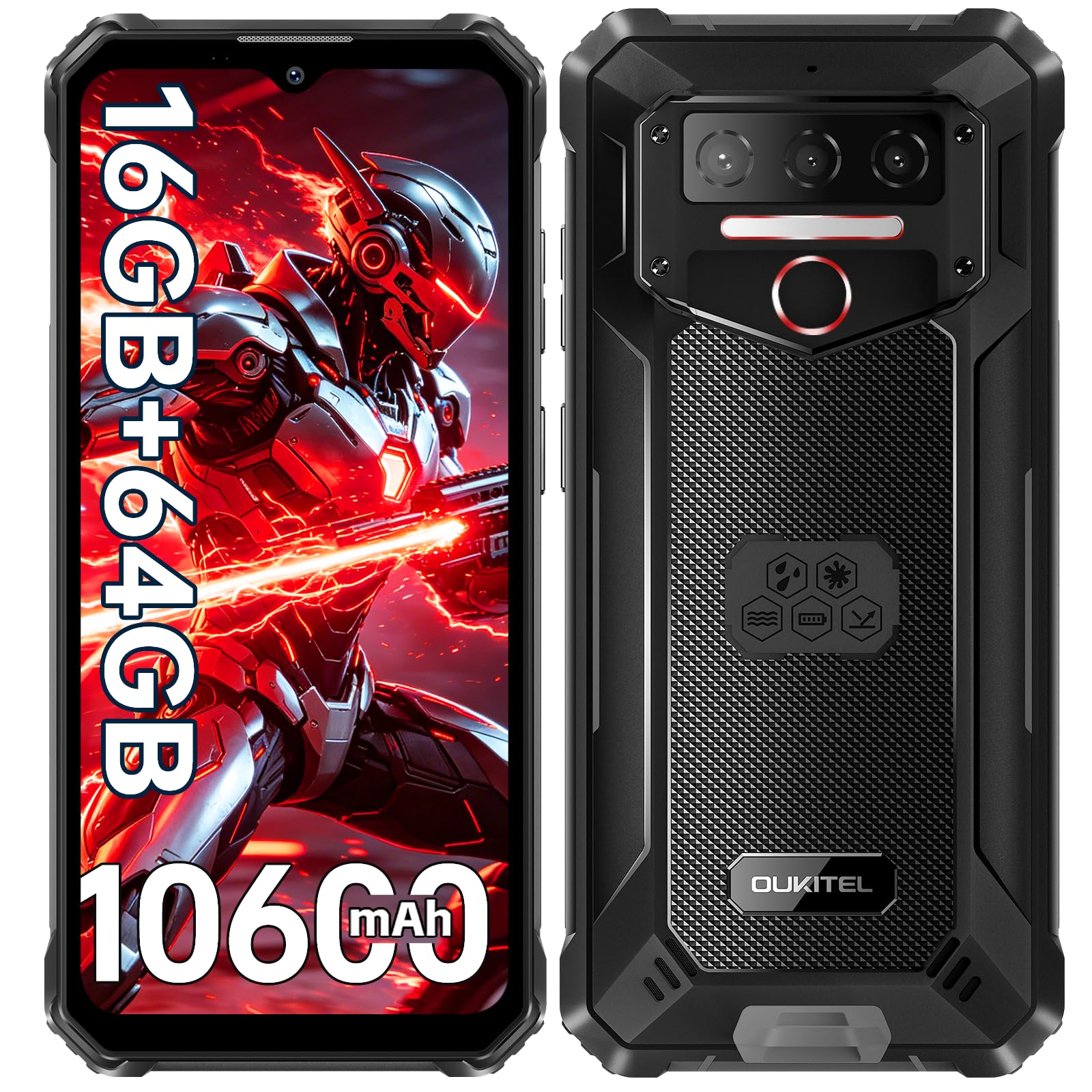 WP23S Rugged Phone Unlocked -10600mAh, 6.52'' Display, Android 15
