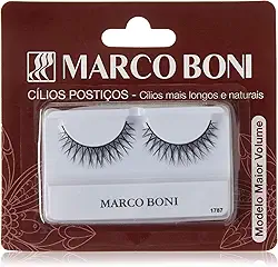 Cílios Postiços, Volume Médio, Fios Sintéticos, 1787B, Marco Boni, Preto