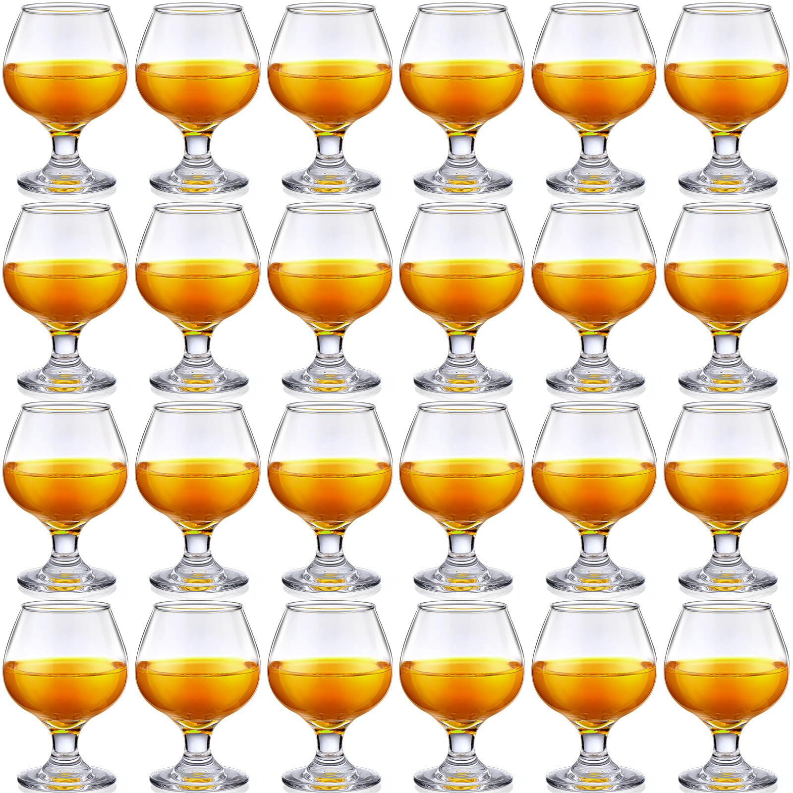 Qunclay 24 Pcs Shot Glasses Shot Glass Cute Cognac Glasses Small Brandy Snifter for Tasting Brandy Drinking Port Glasses for Whiskey Brandy Wine Beer (5oz)