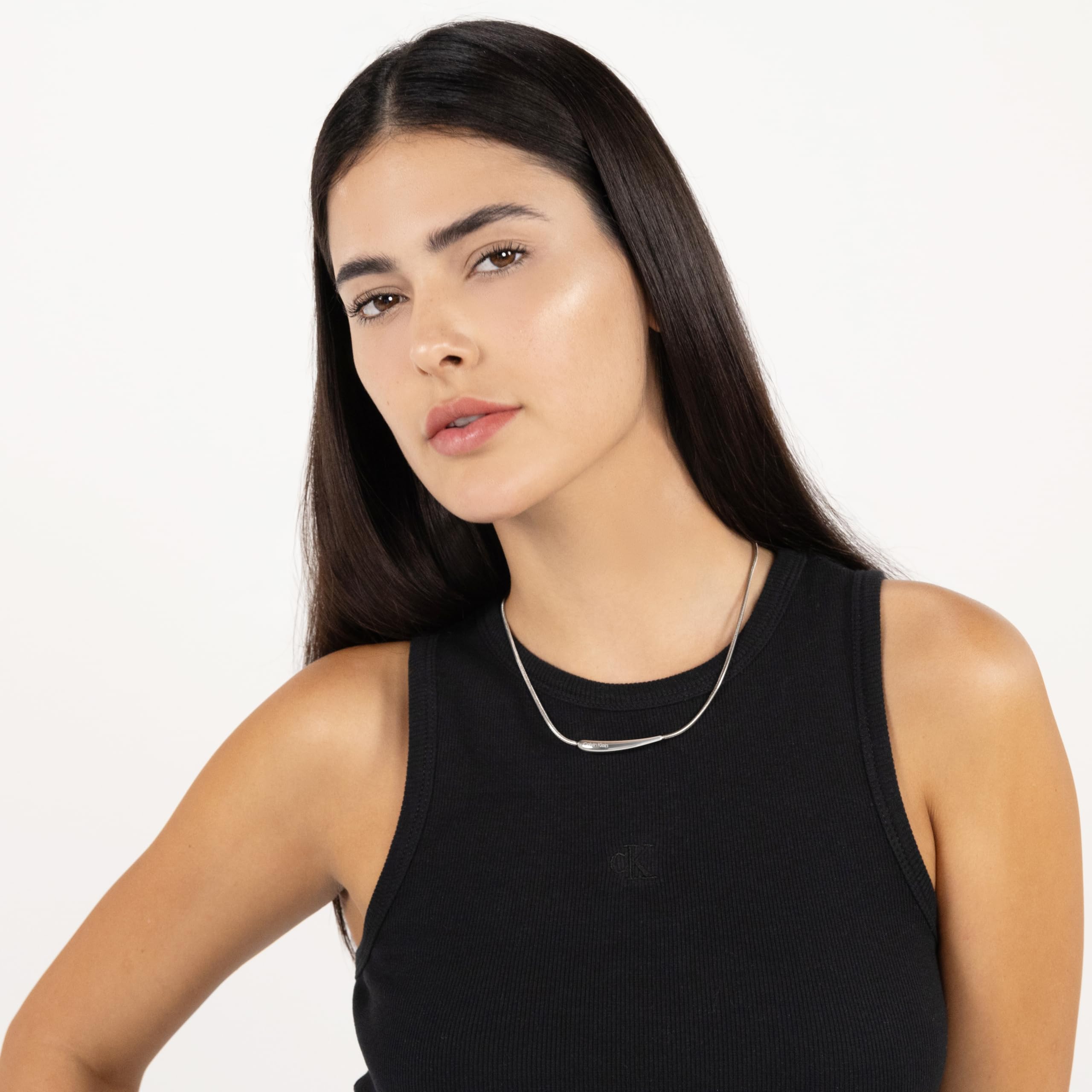 Calvin Klein Collana con Pendente per Donna Collezione ELONGATED DROPS in Acciaio Inossidabile - Disponibile in Versione Argento o Oro