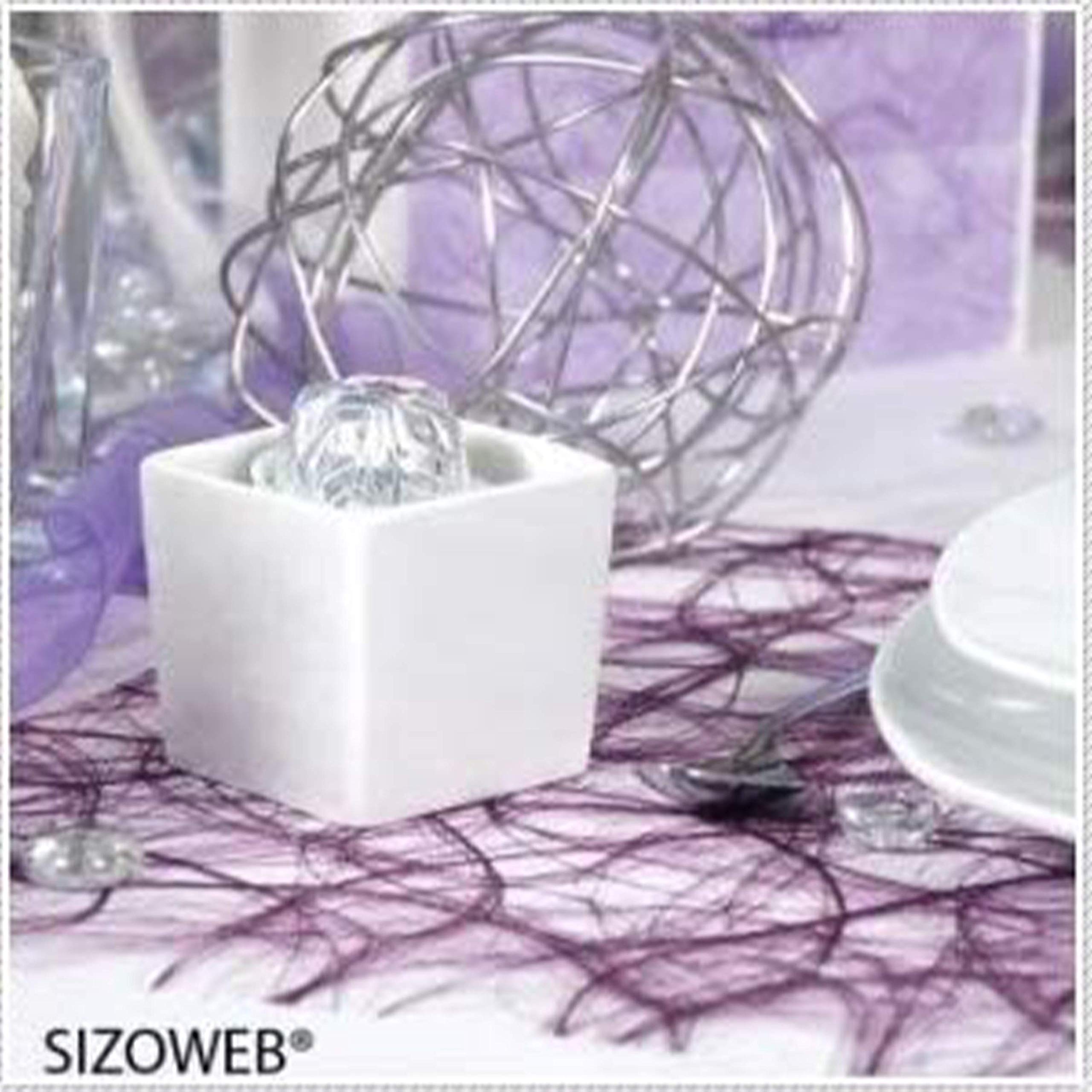 Sizoweb Runner da tavolo, rotolo da 25 metri + 100 diamanti decorativi