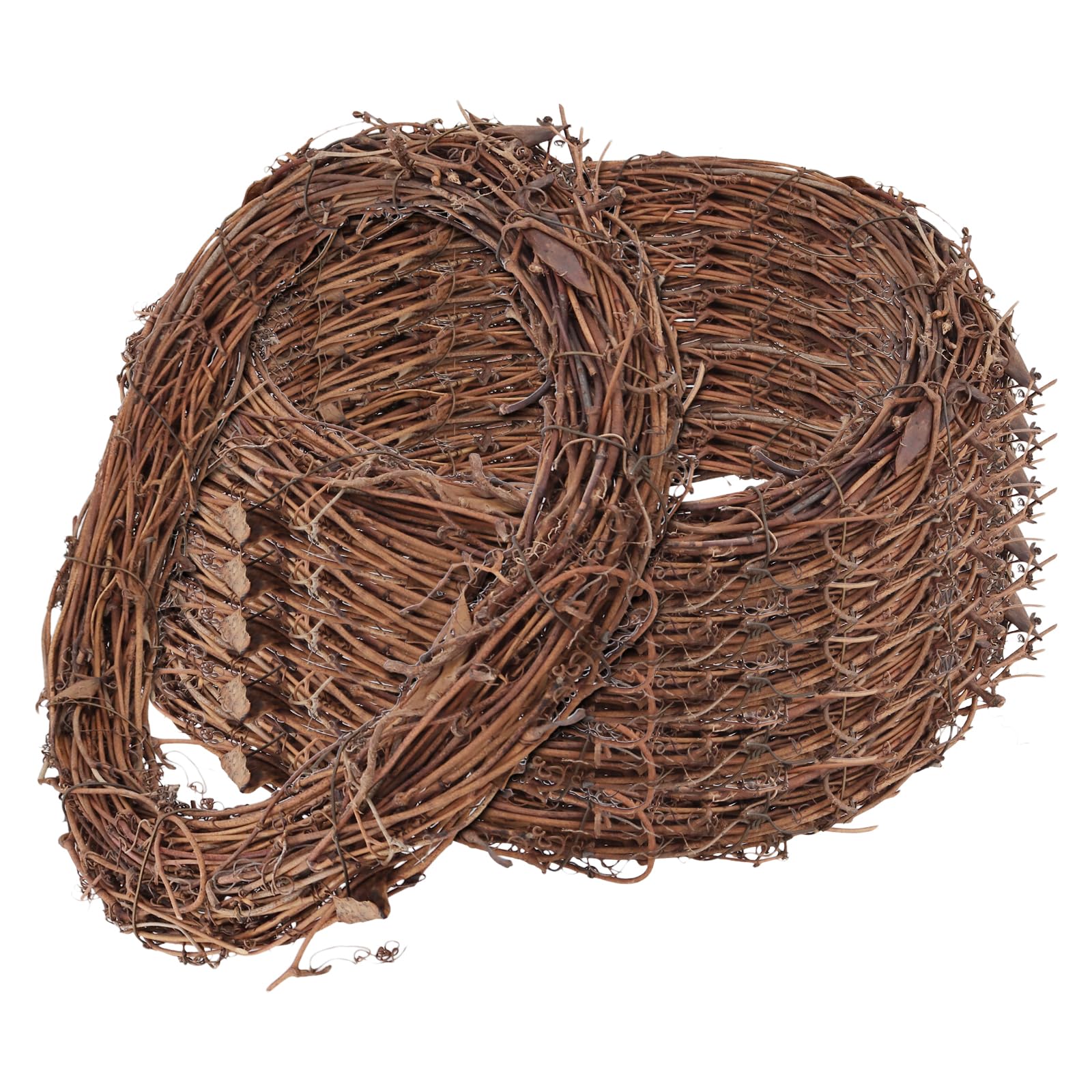 Lot de 6 couronnes de vigne naturelle en rotin - 30,5 cm - À suspendre au mur - Décoration de fête de mariage - Marron