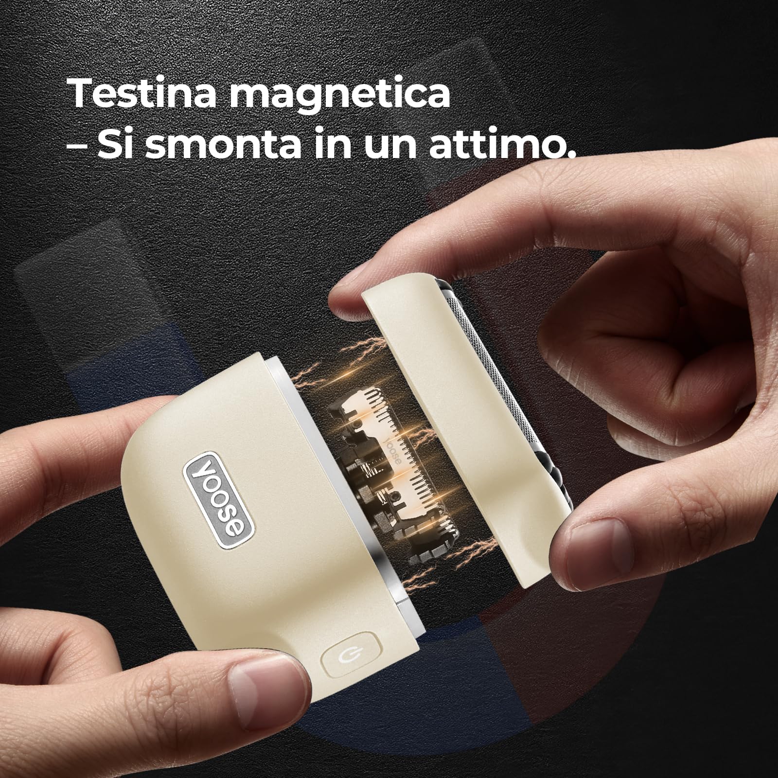 Yoose MINI 5 Rasoio Elettrico barba Uomo a Lamina, Regolabarba Professionale Ricaricabile Wet&Dry IPX7 Water Resistance