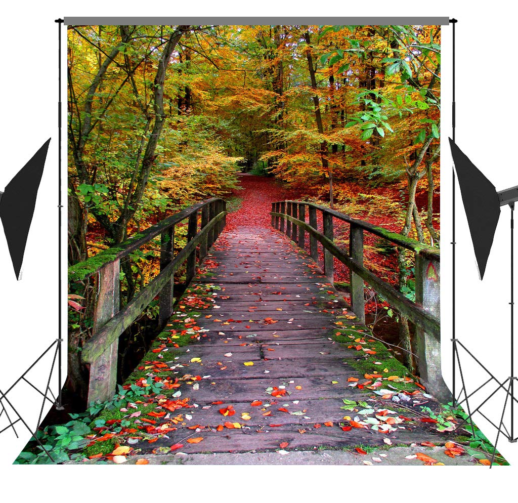 FUERMOR Forest Wood Bridge Background 6x9ft Beautiful Scenery Photography Backdrop Photo Banner Props Room Murals FUER007
