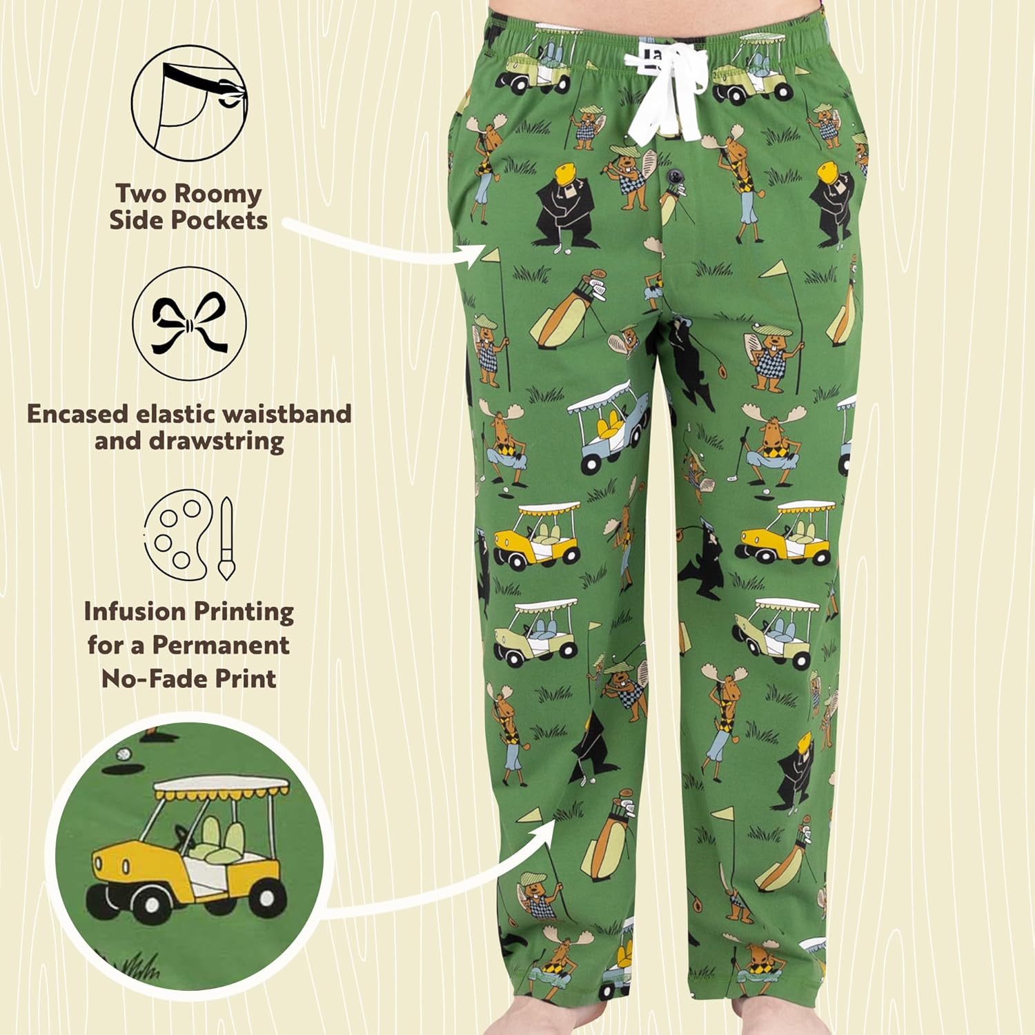 Lazy One Bear & Bigfoot Pajama Pants For Men, Men's Separate Bottoms, Lounge Pants, Funny, Humorous - Image 6
