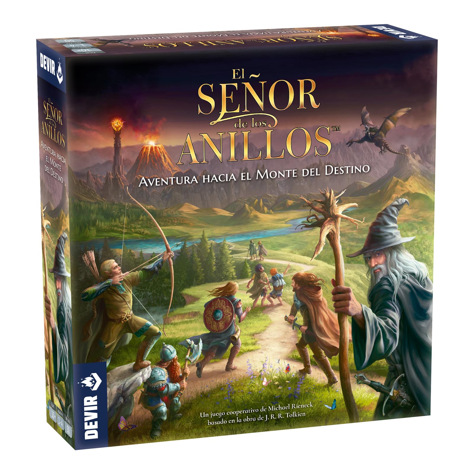 Devir El Señor De Los Anillos Aventura hacia El Monte del Destino Juego de Mesa Cooperativo, Juego de Mesa Solitario, Juego LOTR, Juego de la Terra Media (BGNUNSP)