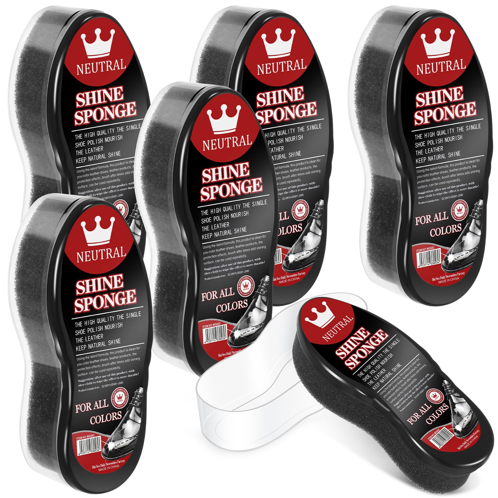 Loopeer 6 Pcs Shoe Shine Sponge for Leather Care