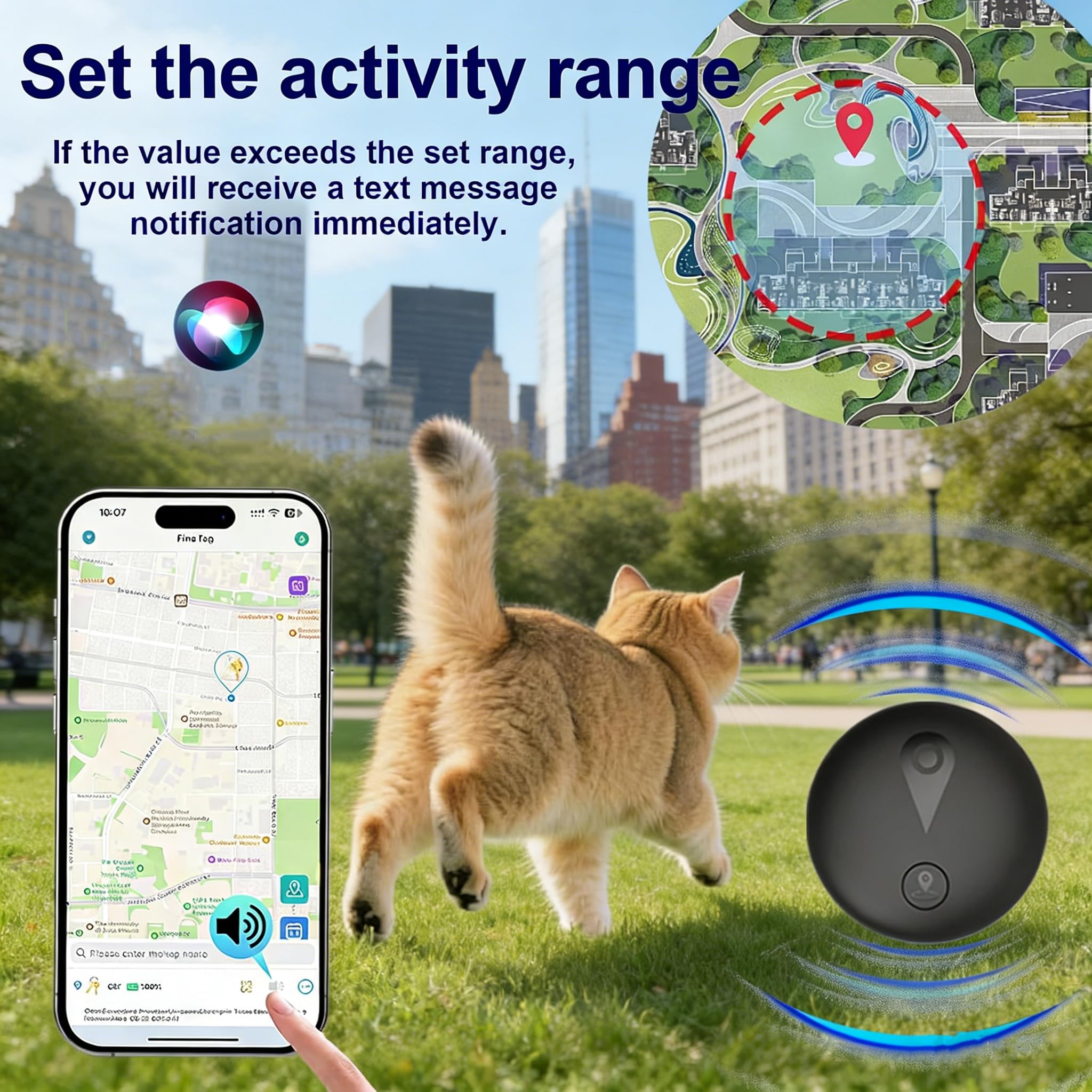 GPS Tracker for Dogs, Smart Collar with Real-Time Location - Pet Location Tracker with Holder, No Monthly Fee/No SIM Card, Works with iOS Find My, Ultra-Slim, IP68 Waterproof, 12-Month Working Time - image 2